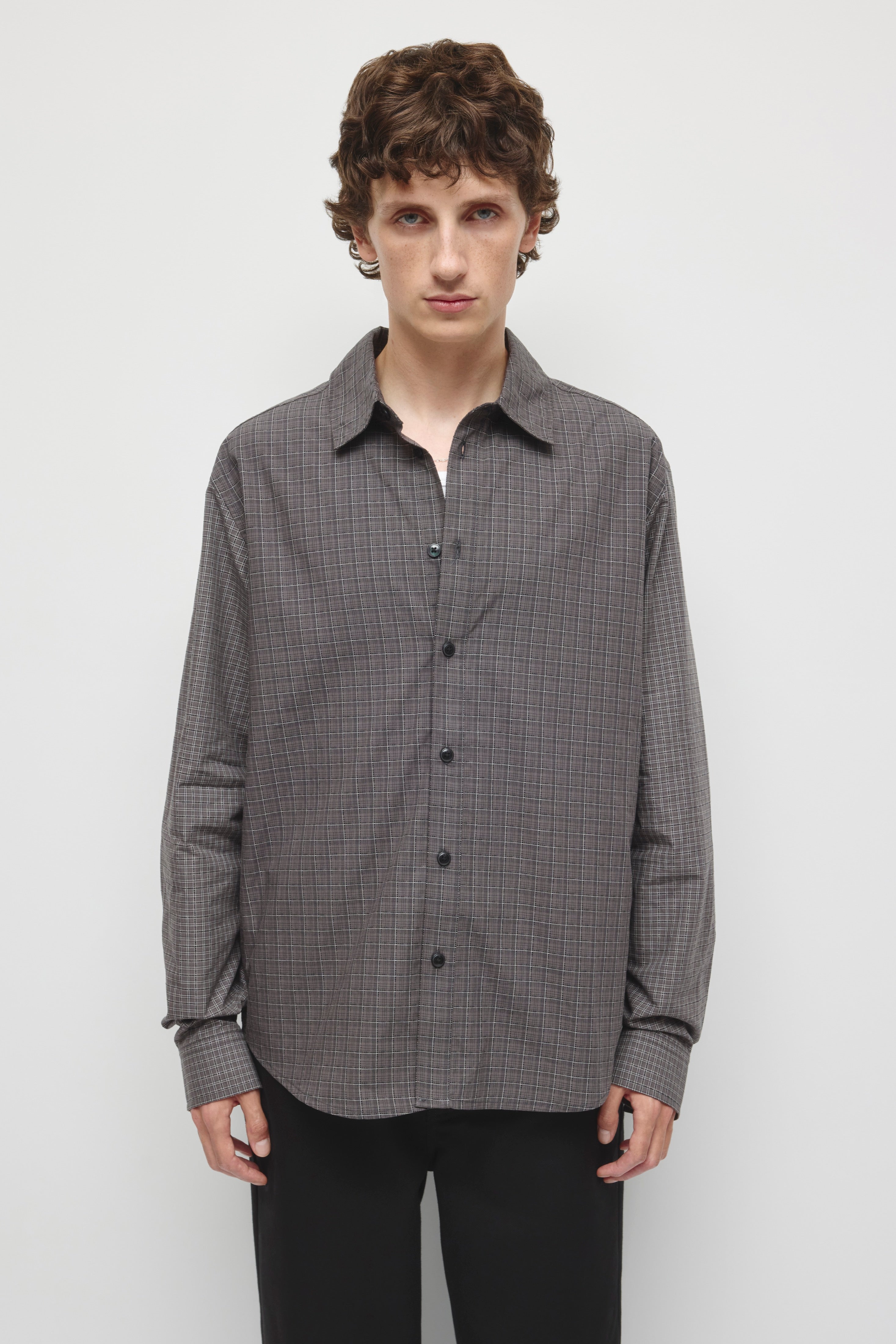 Chemise Patchwork pour homme en tartan gypse/noir