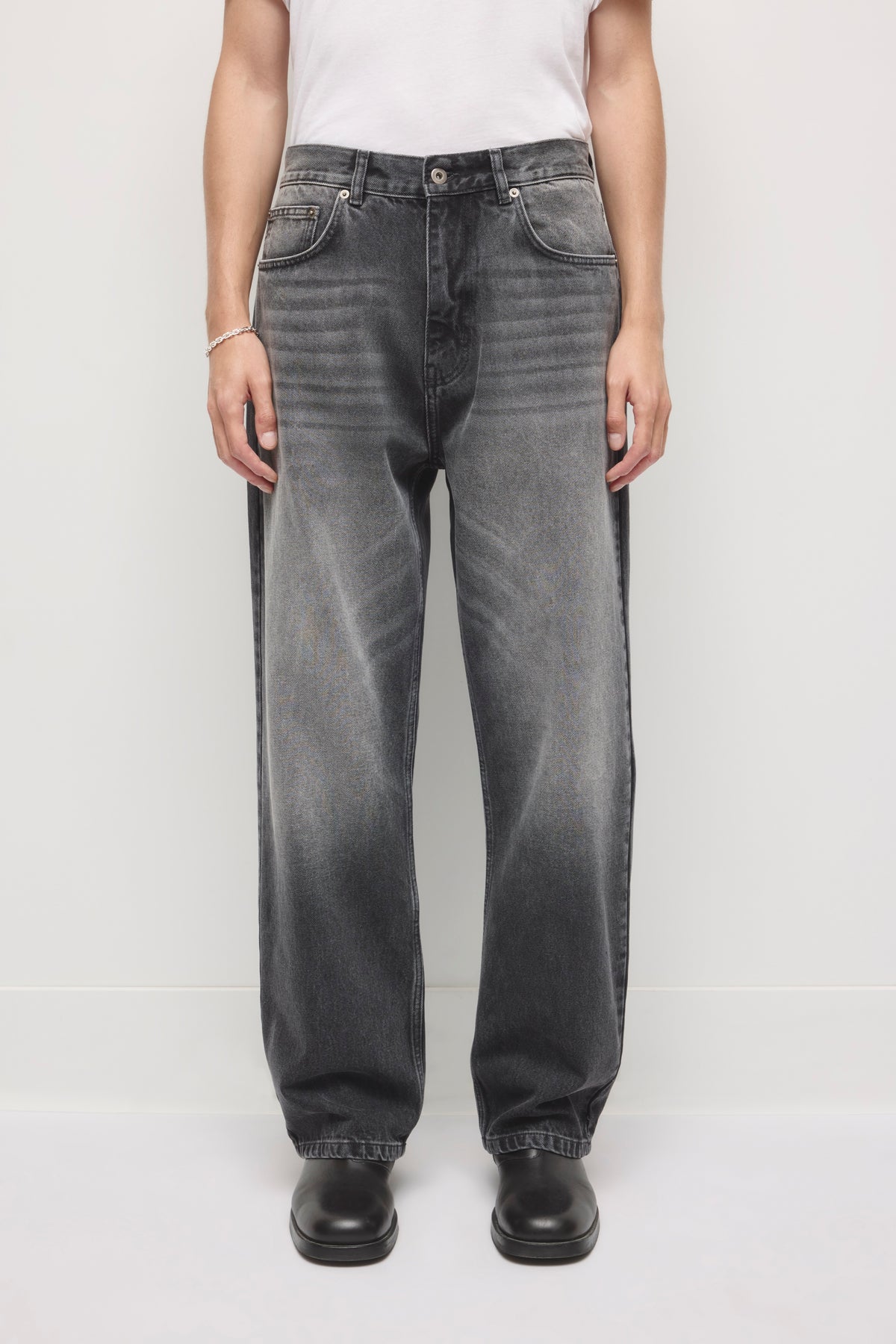 Denim Rahil pour Homme en délavage gris foncé