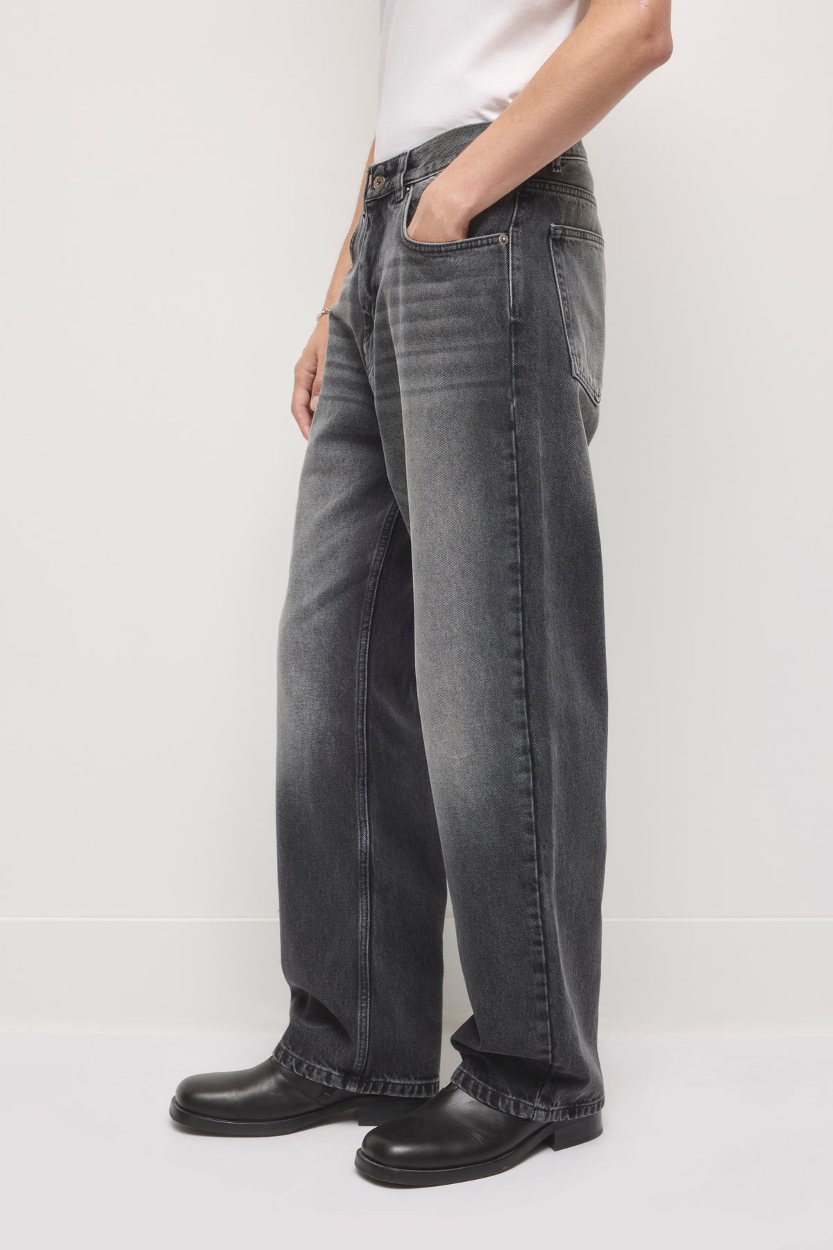 Denim Rahil pour Homme en délavage gris foncé