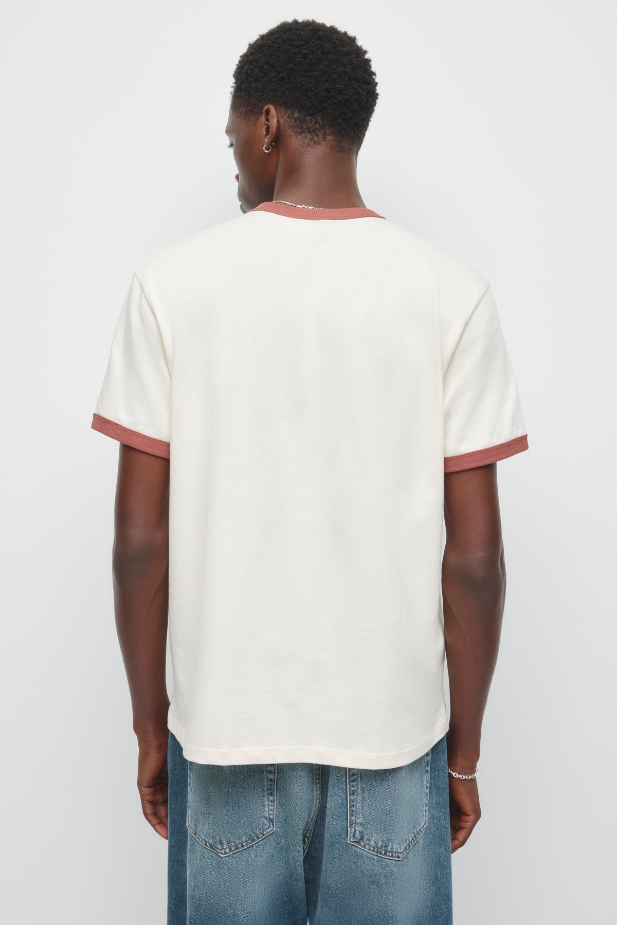 Men's Retro Ringer Tee in Birch/Mahogany