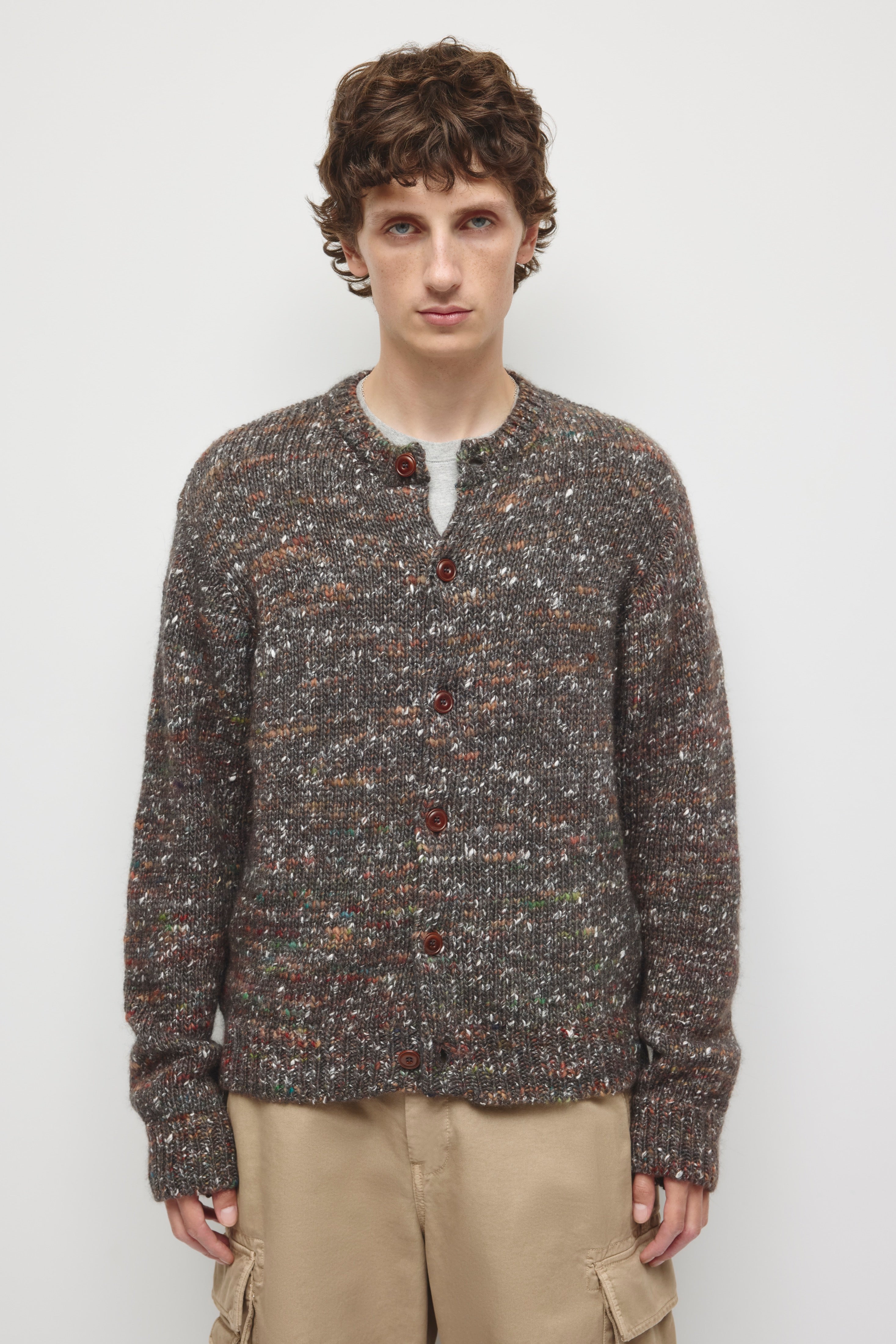 Men's Sahran Cardigan in Charcoal