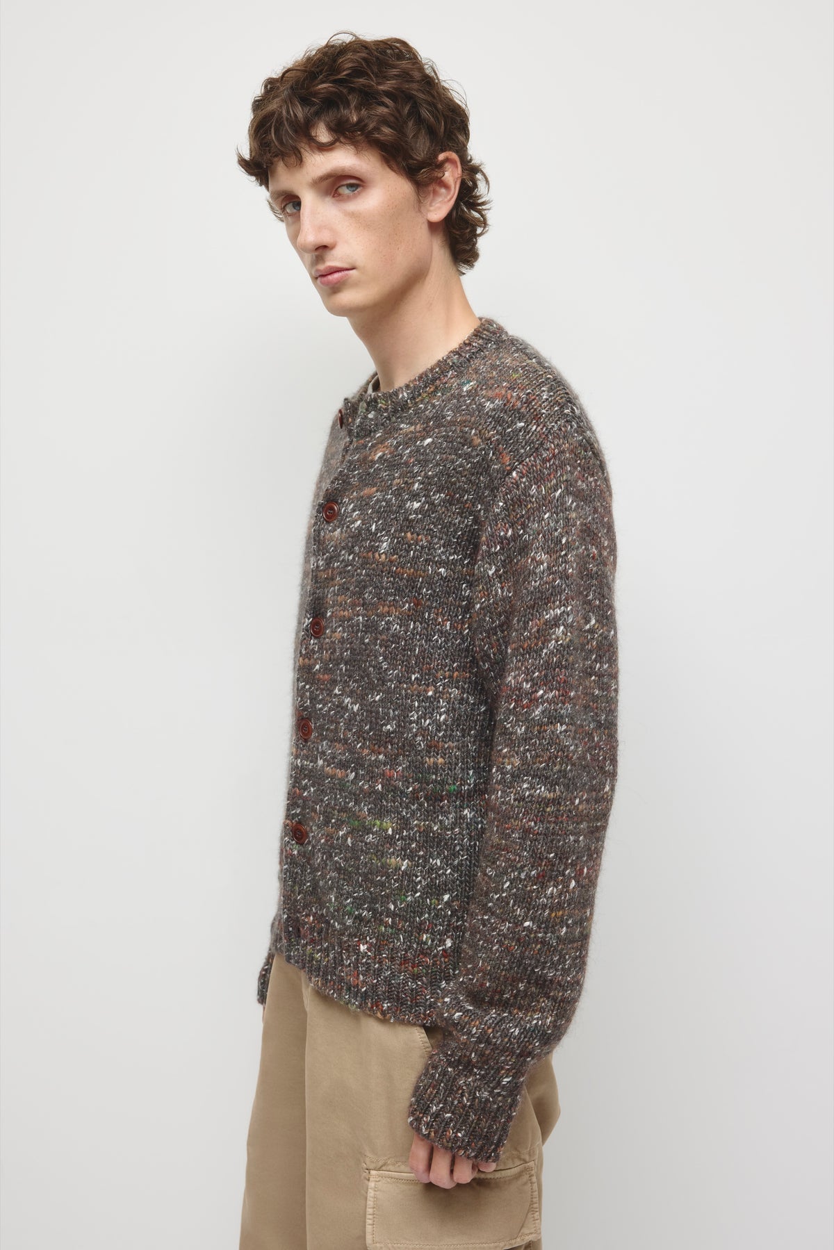 Men's Sahran Cardigan in Charcoal