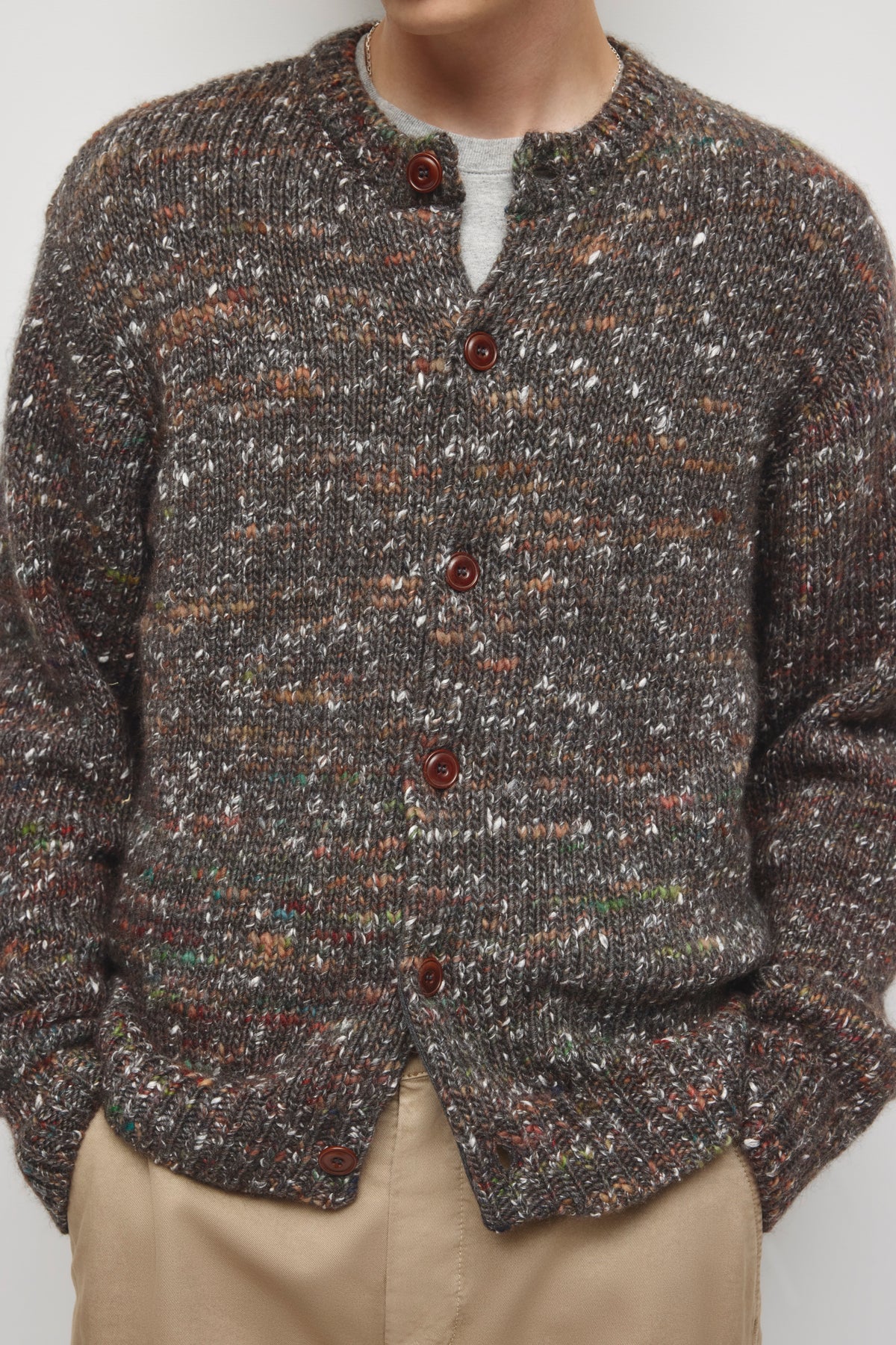 Men's Sahran Cardigan in Charcoal