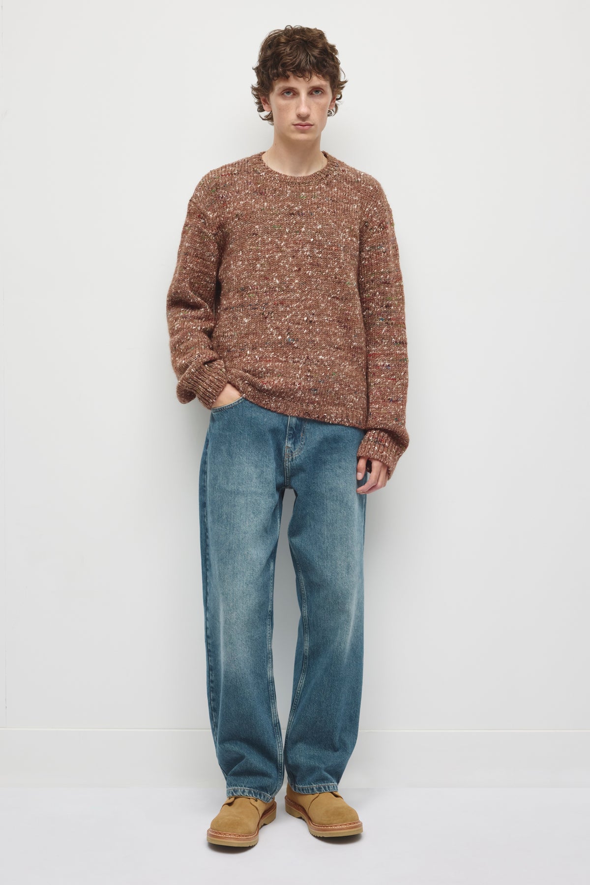 Men's Sahran Crewneck Sweater in Mahogany