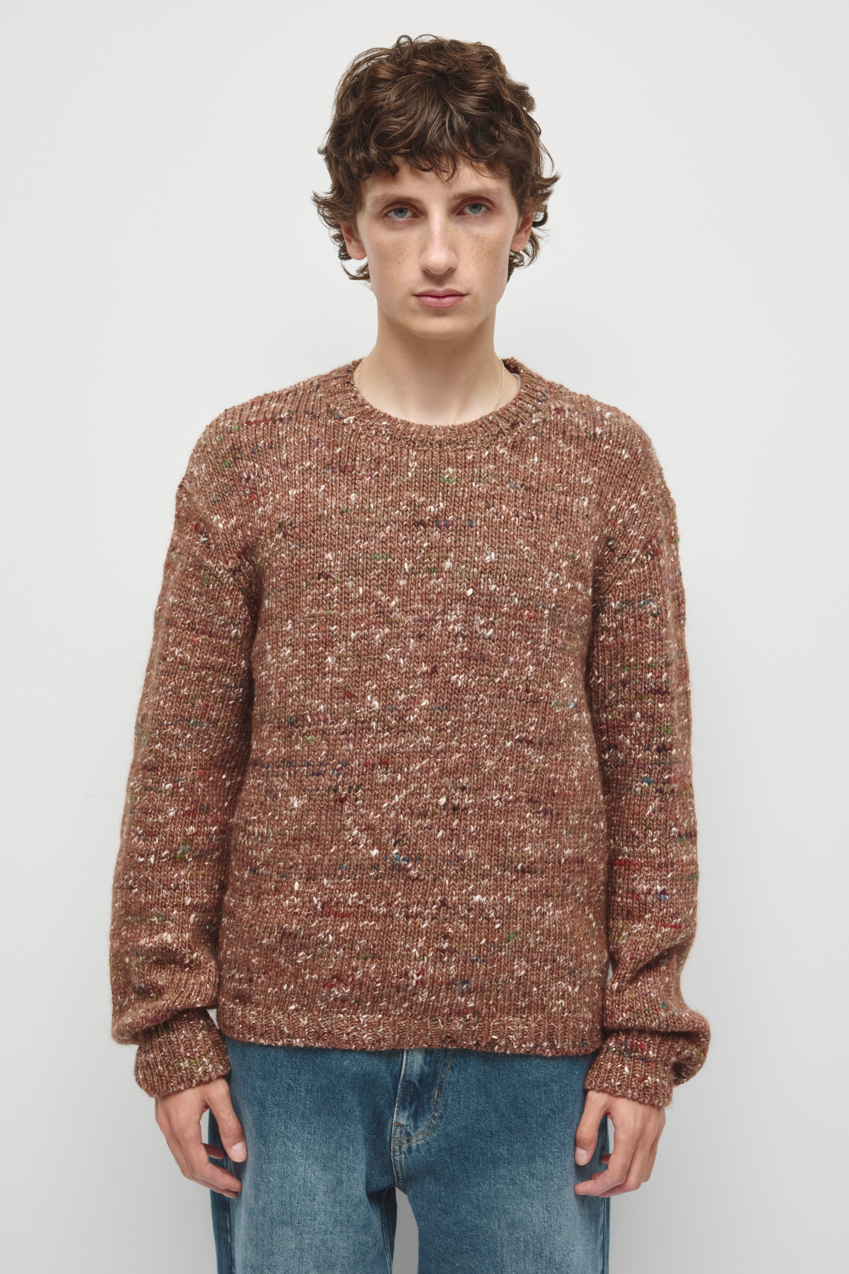 Men's Sahran Crewneck Sweater in Mahogany