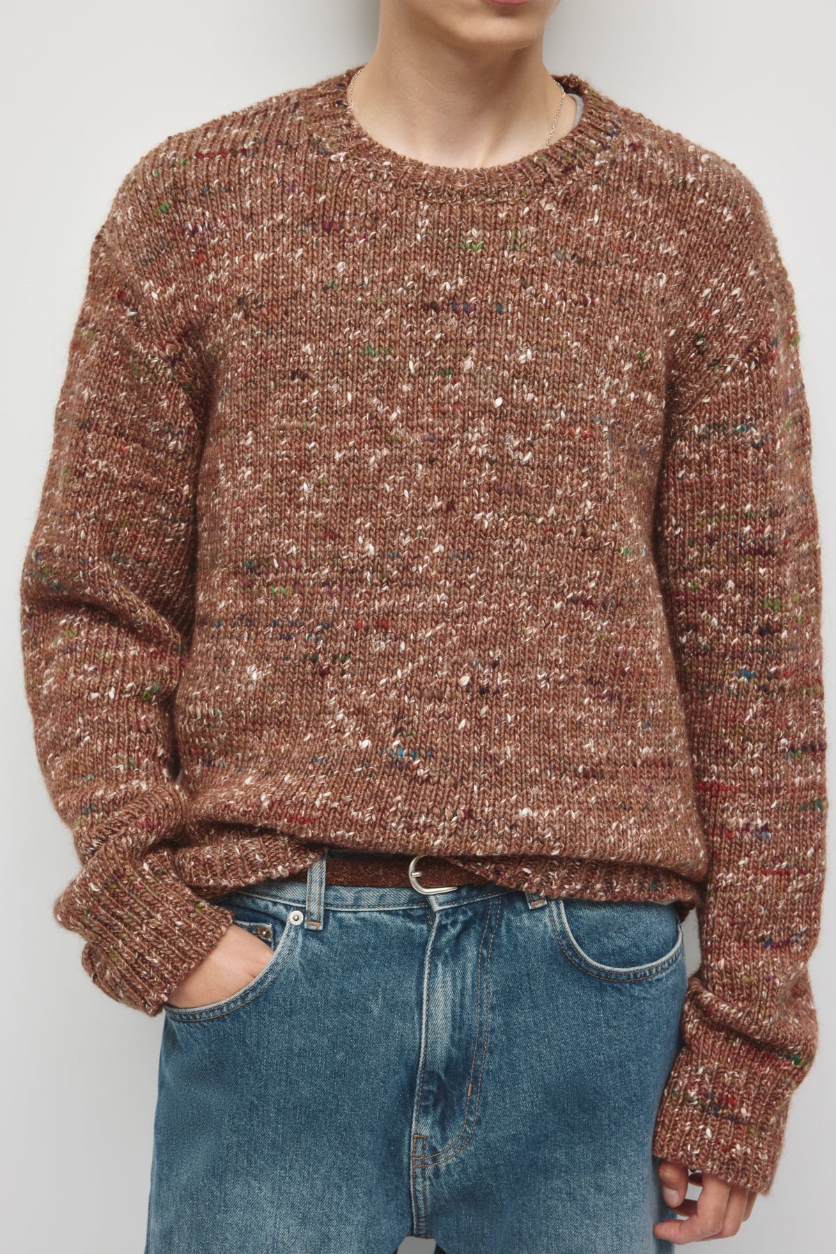 Men's Sahran Crewneck Sweater in Mahogany