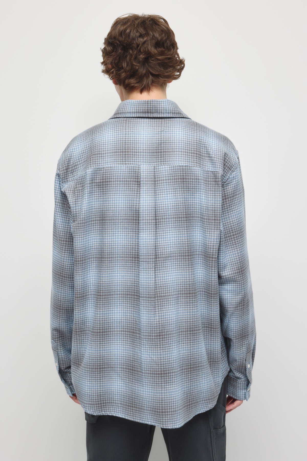 Men's Shadow Plaid Shirt in Winter Sky Plaid