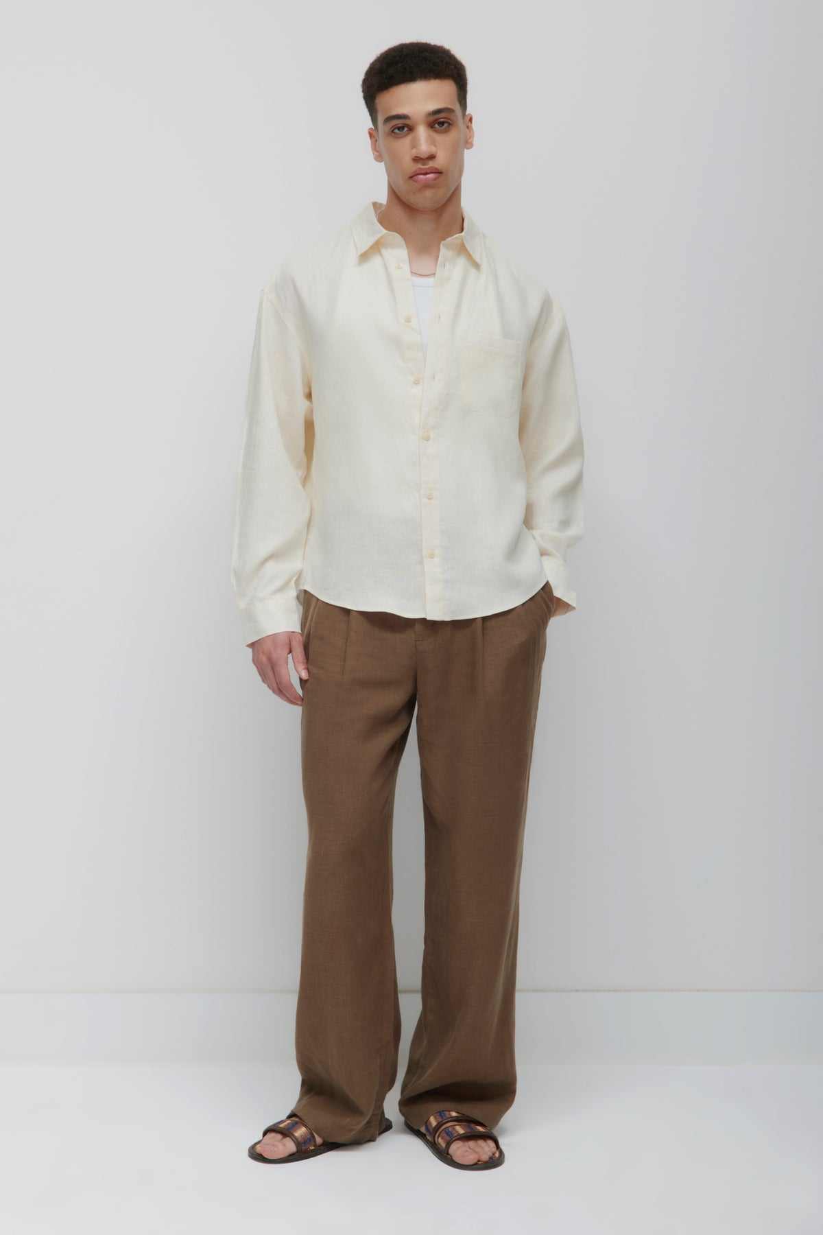 Chemise en lin Sila pour homme en naturel