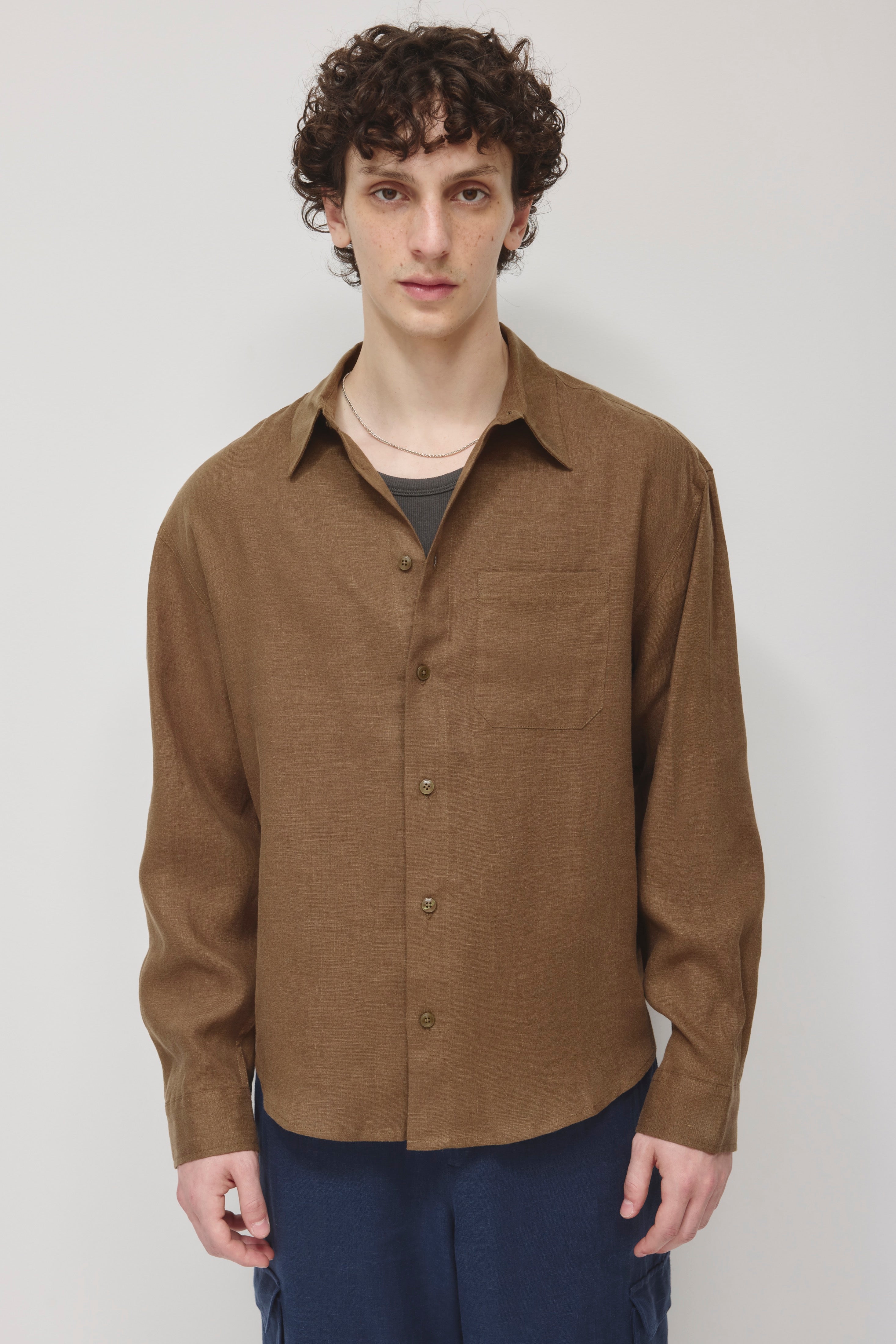 Chemise en lin Sila pour homme en teck