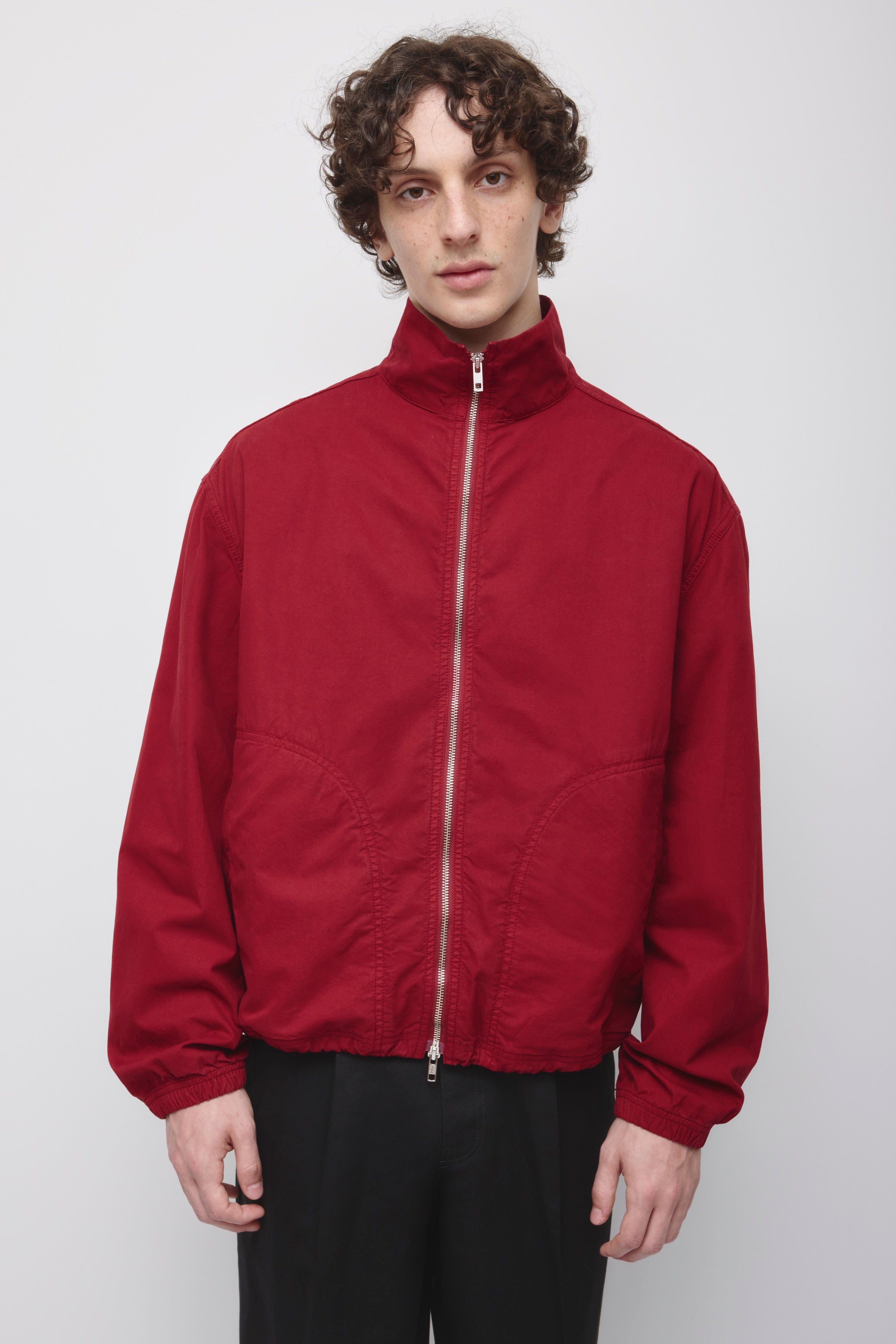 Veste à col montant pour homme en carmin