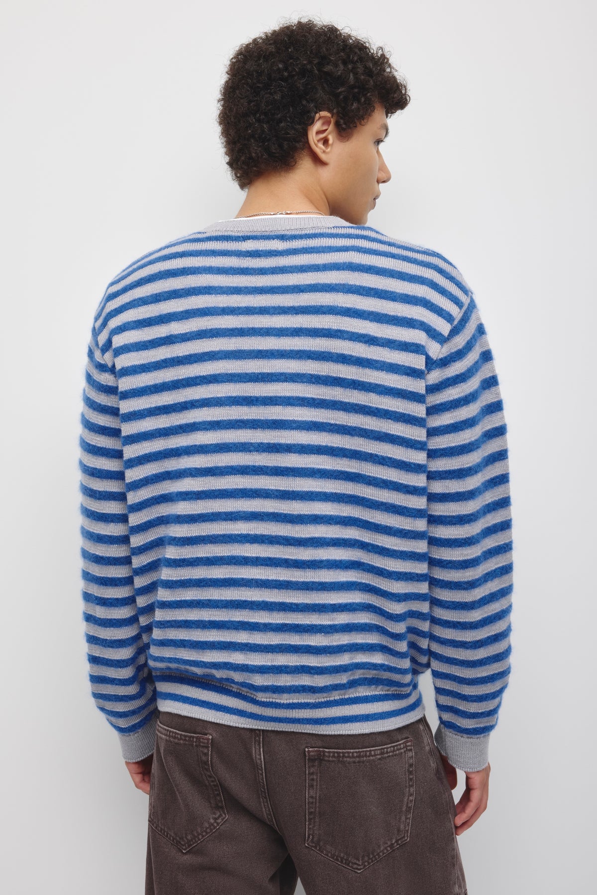 Pull duveteux Sukun pour homme en cobalt Blue/Gris chiné