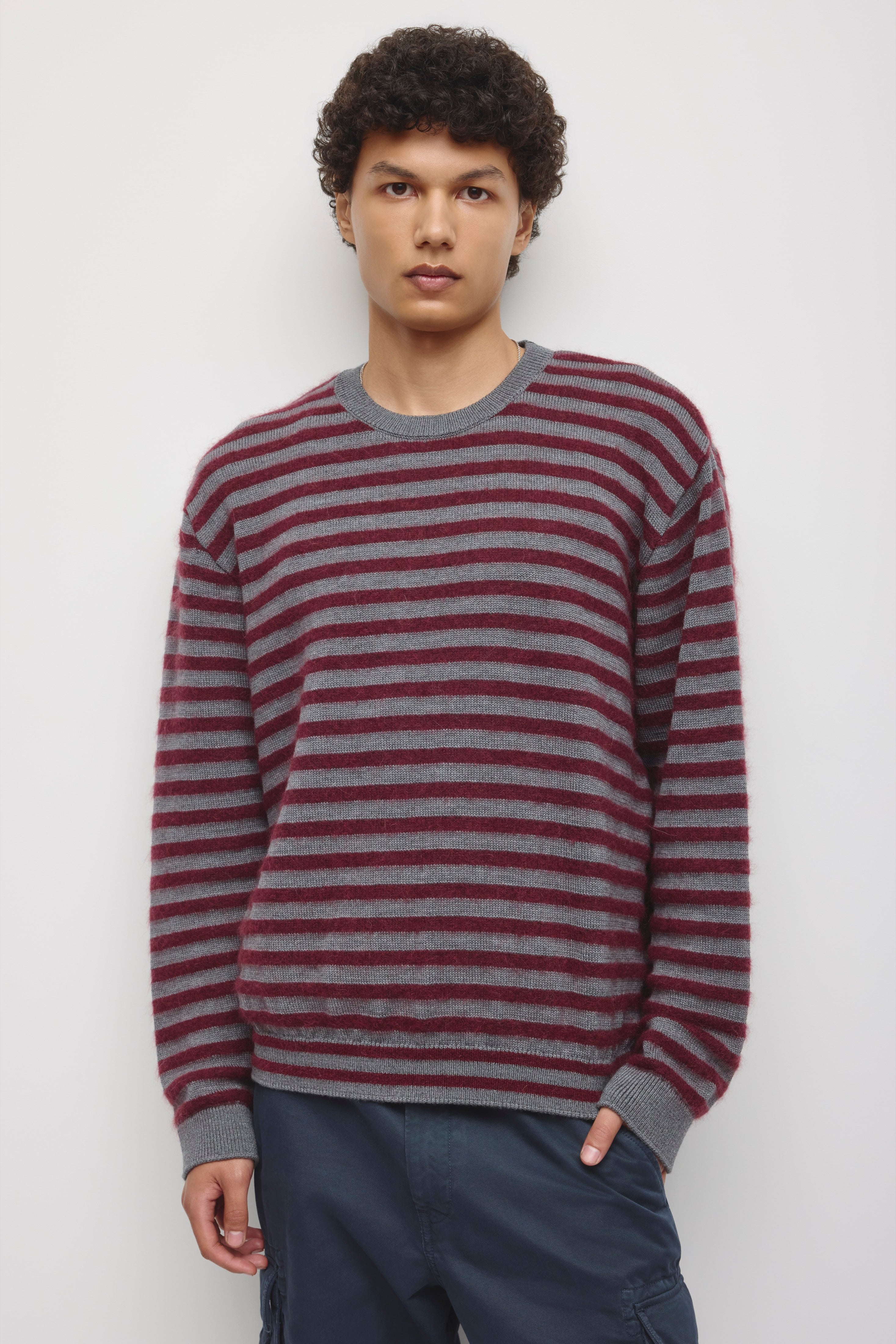 Pull duveteux Sukun pour homme en porto tawny/Anthracite