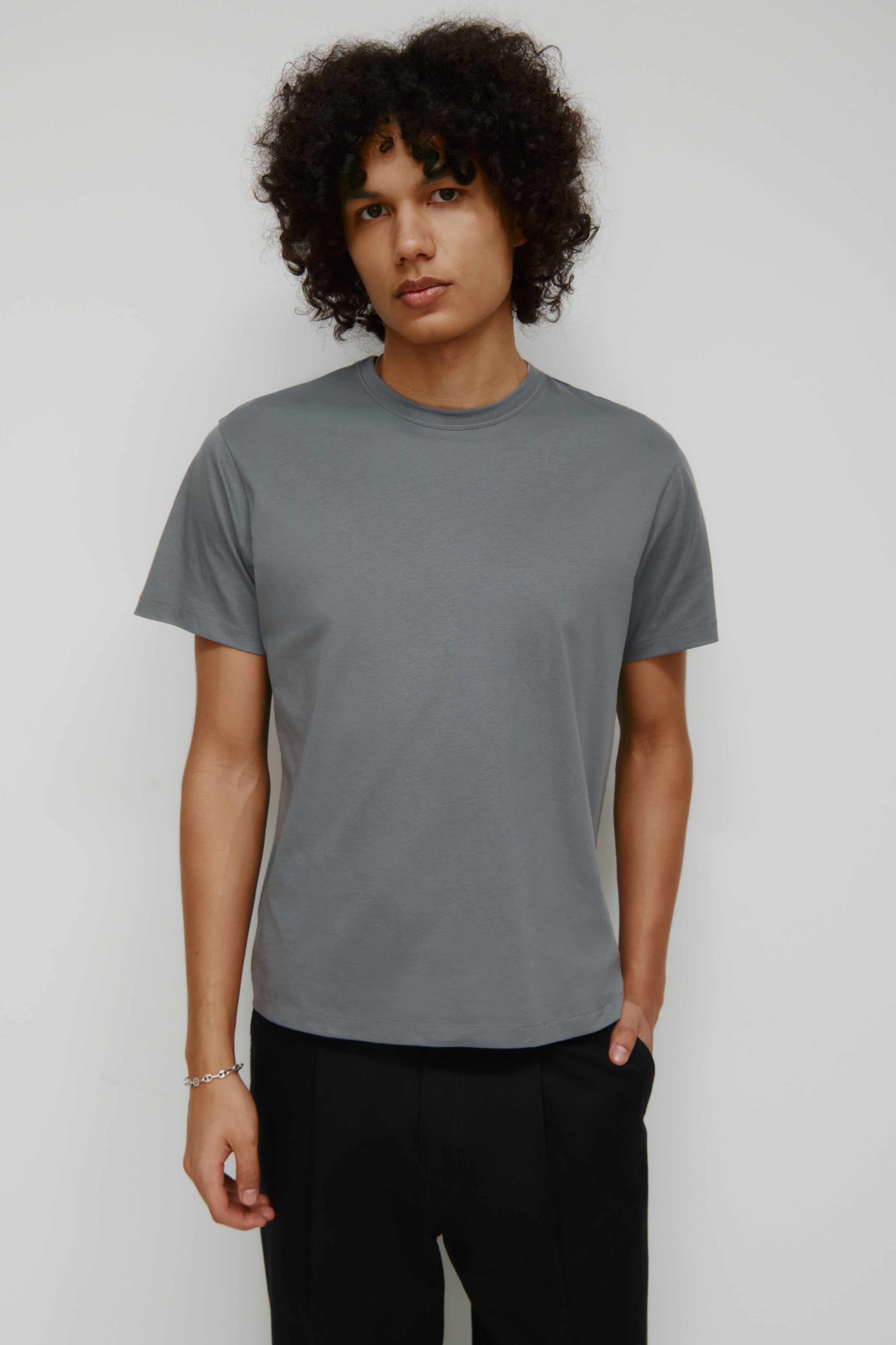 Men's Superfine Crew in Lava Smoke