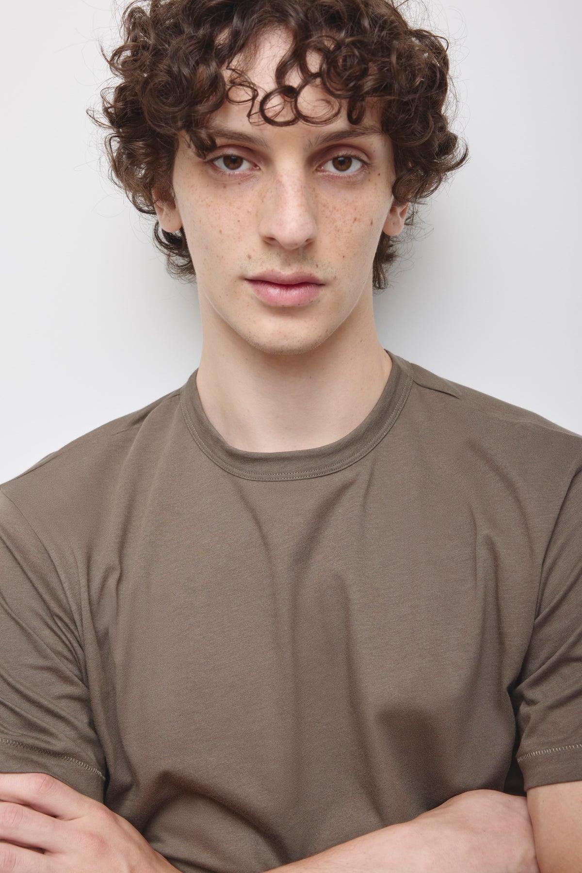 Men's Superfine Crew in Truffle