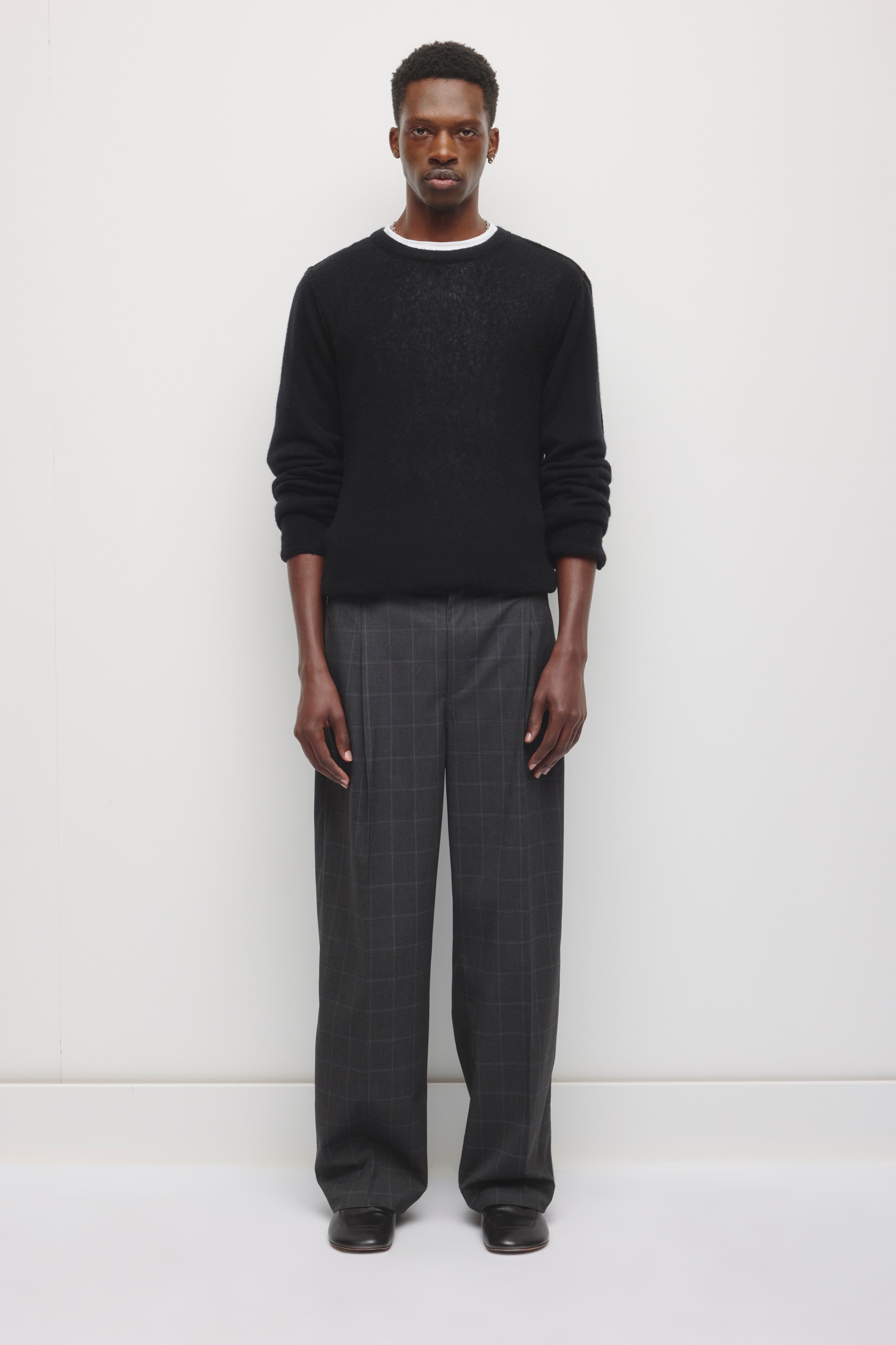 Pantalon à carreaux Taym pour homme en tartan gypse/noir