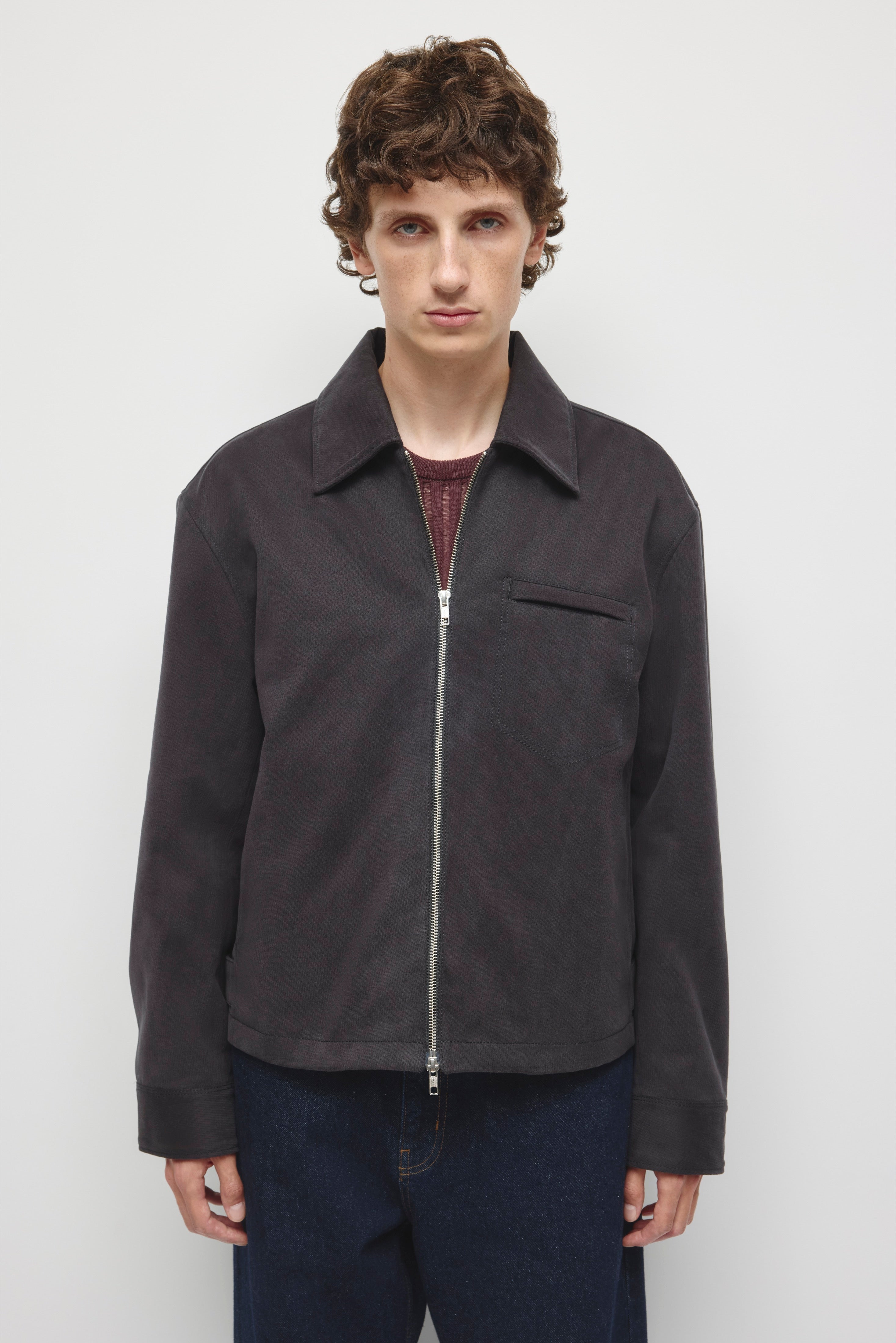 Veste en sergé pour homme en noir