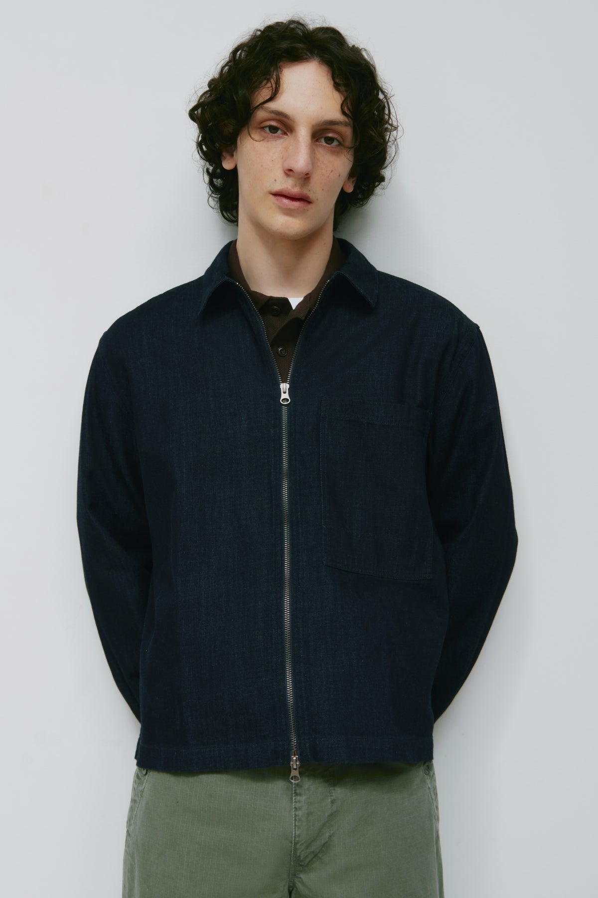 Chemise à fermeture éclair Yafi pour homme en rincez