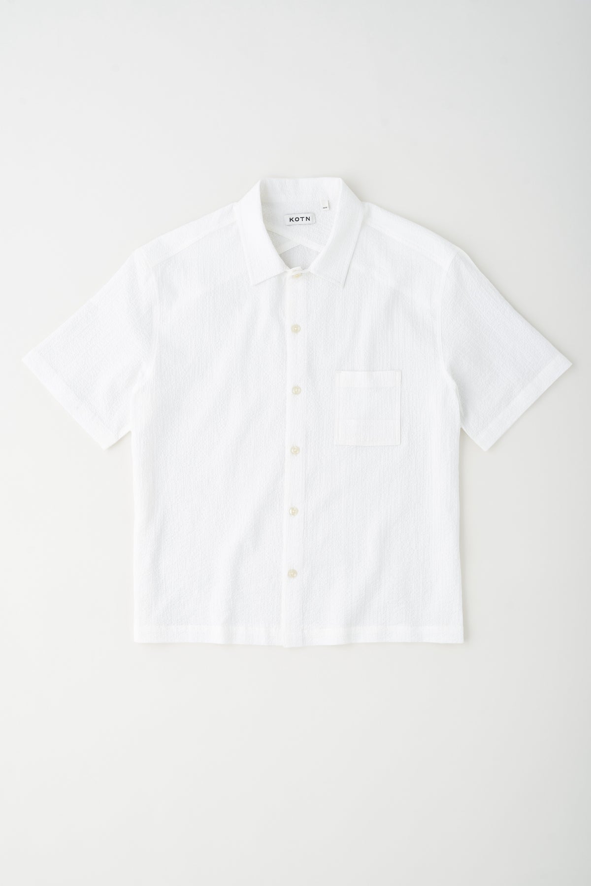 Chemise Seersucker pour hommes en blanc