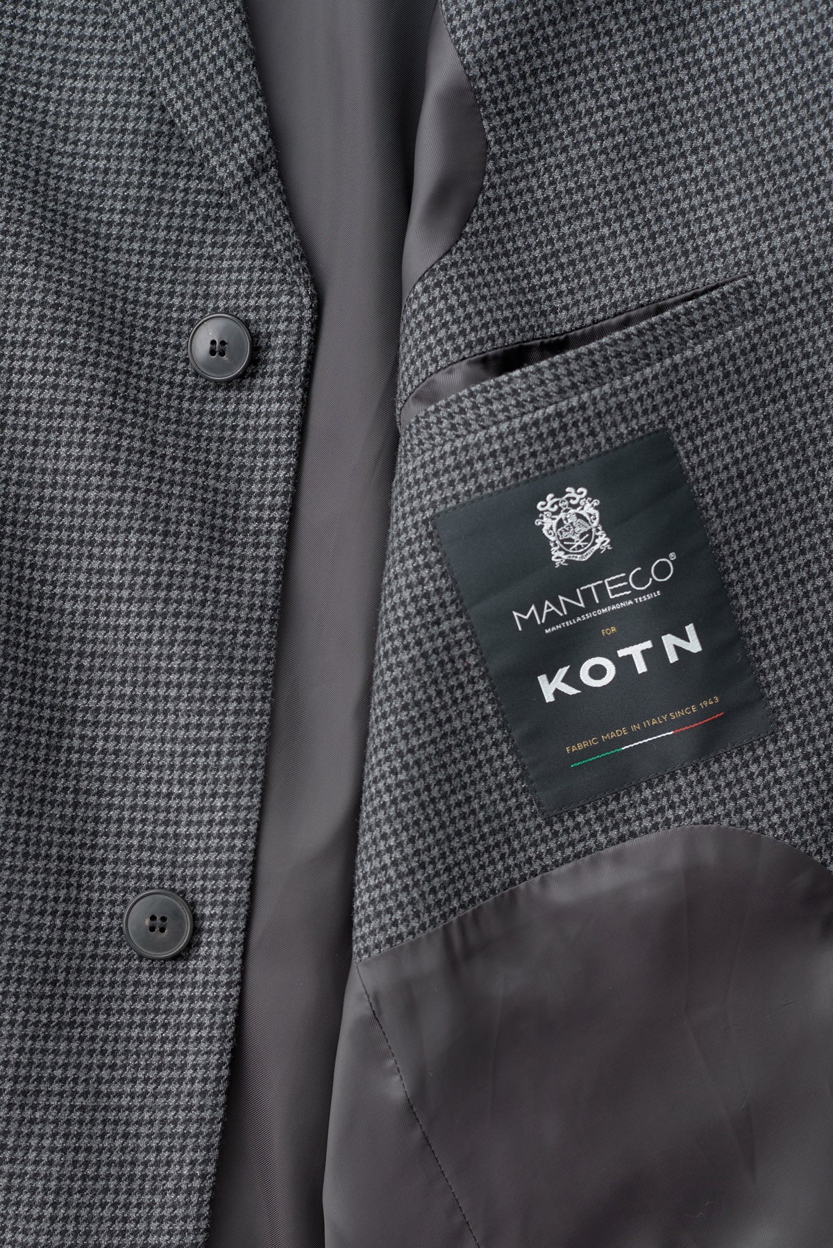Wool Laureate Jacket in Charcoal Houndstooth