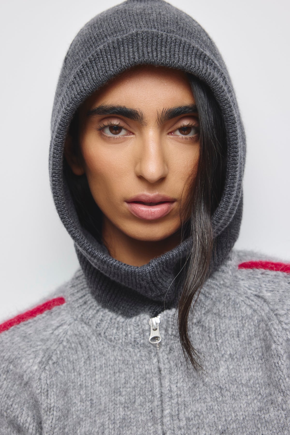 Merino Balaclava in Charcoal Melange