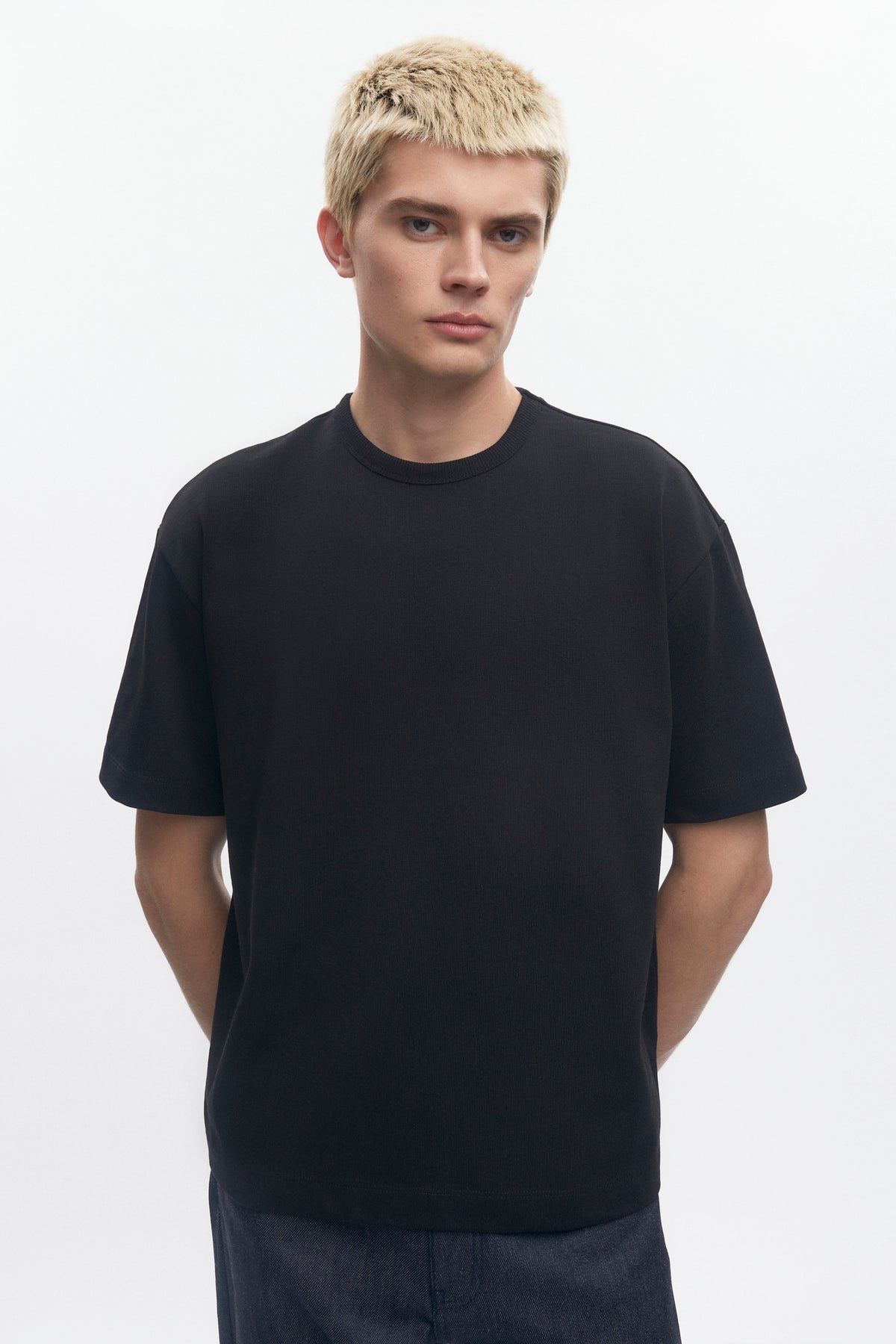 Men's Box Slub Tee in Black