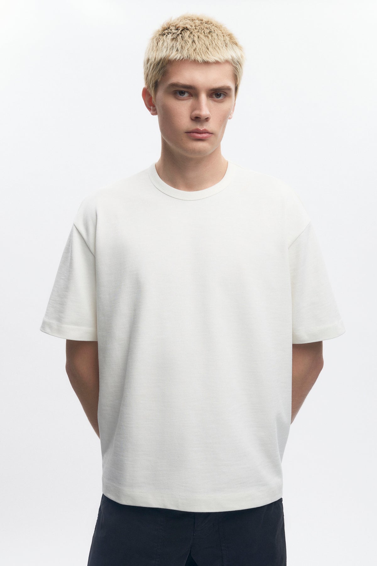T-shirt Box Slub pour homme en guimauve