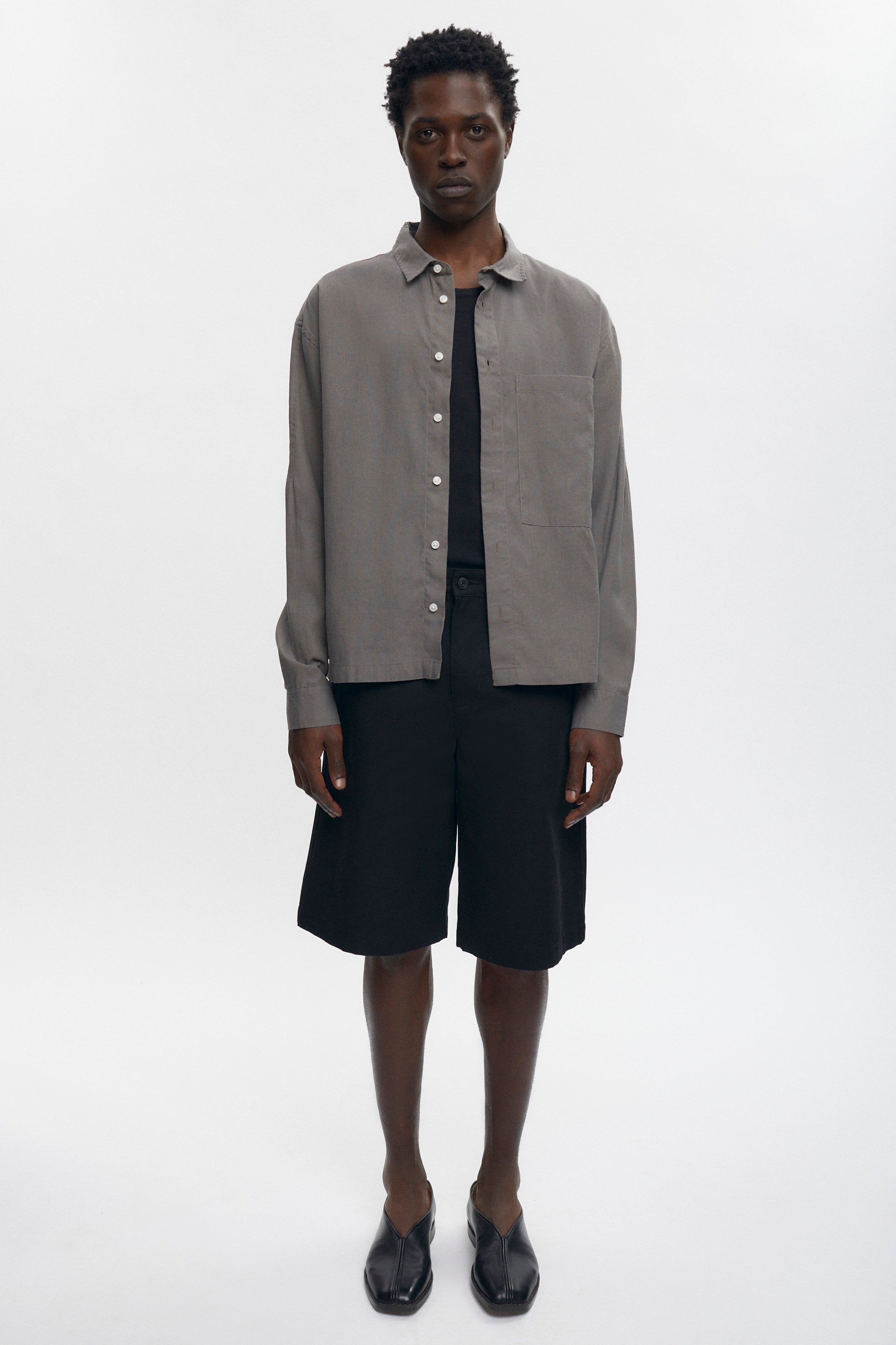 Chemise en lin Cairo en gris chaud