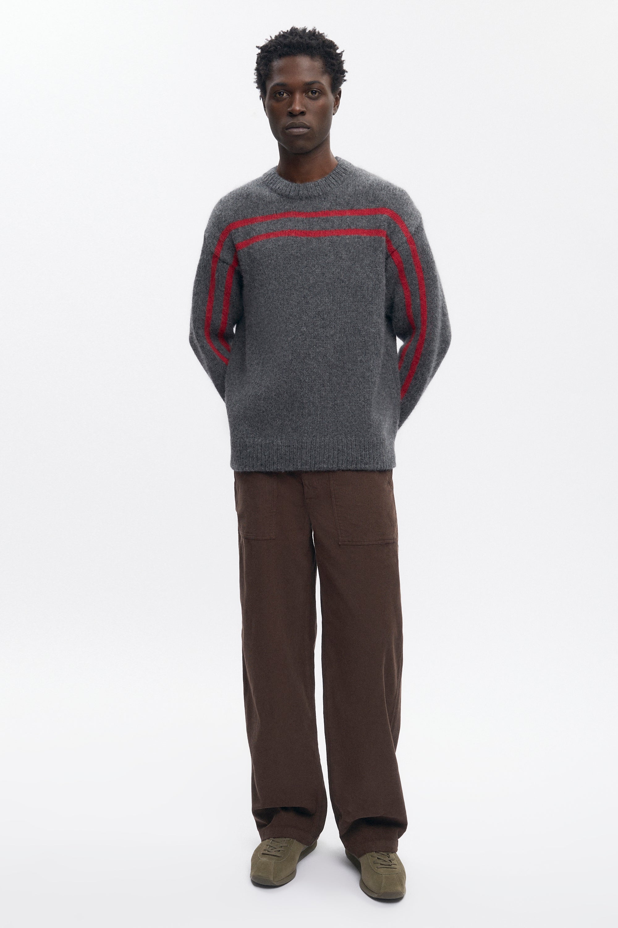 Pantalon de travail en velours côtelé pour homme en graine de café
