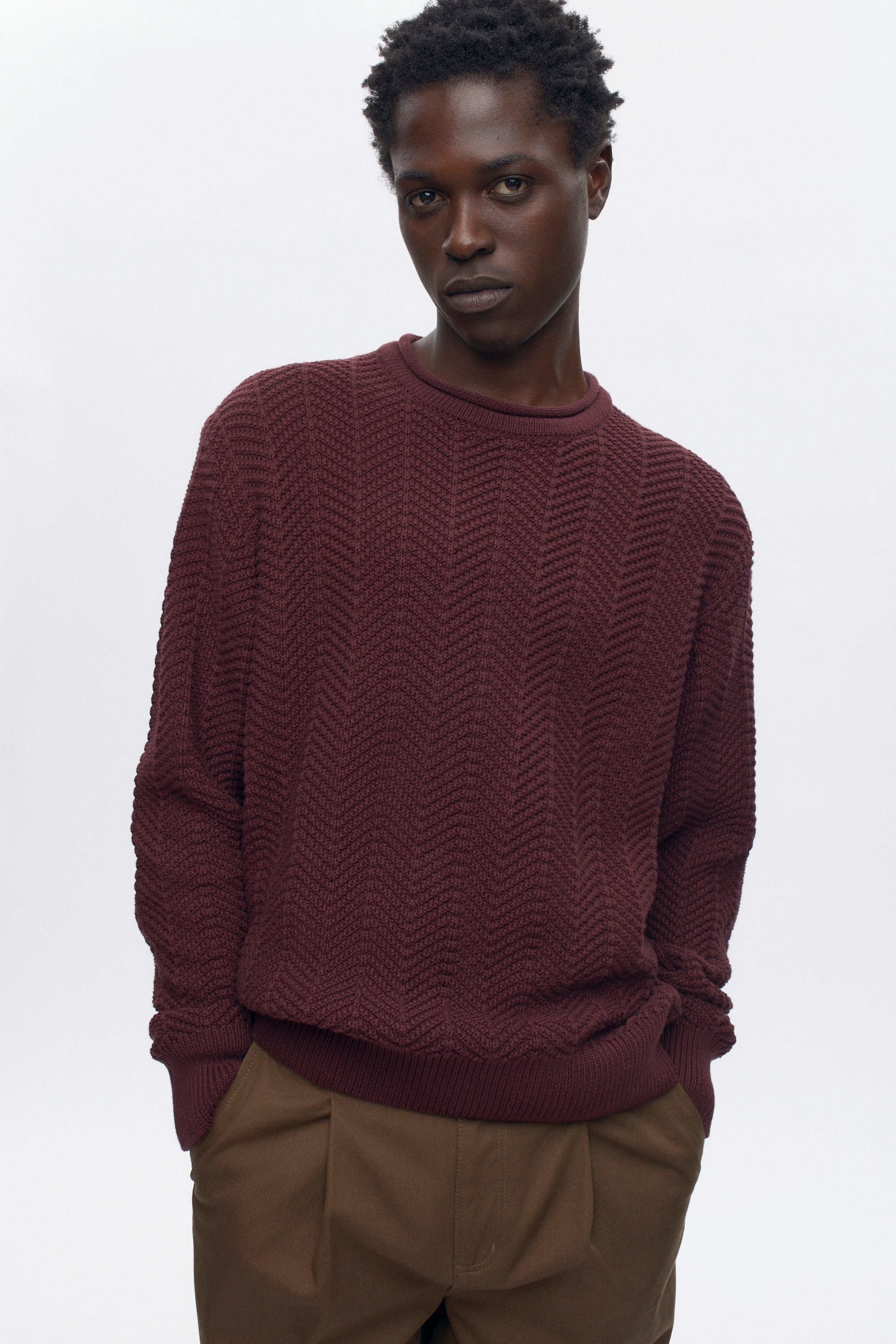 Pull à col roulé Dahab pour hommes en prune