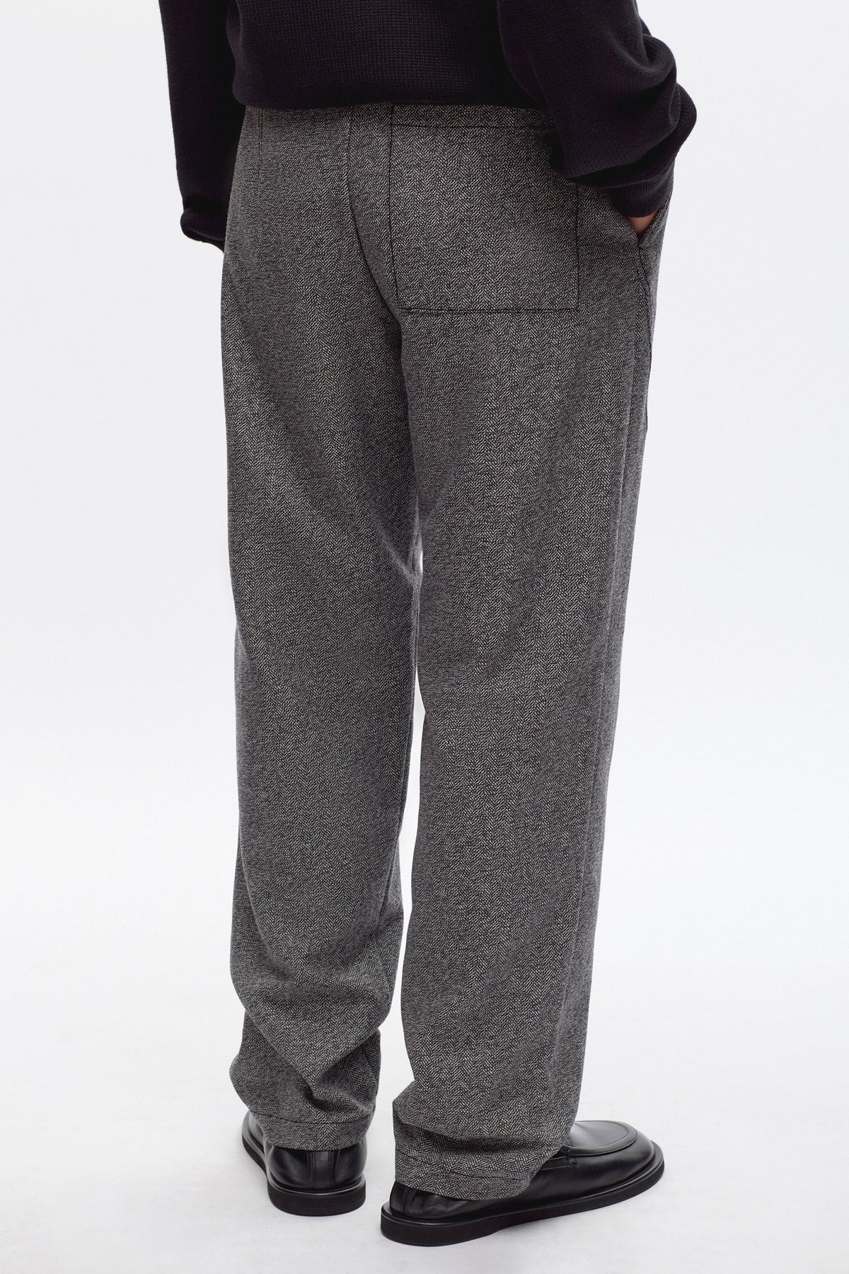 Flannel Field Pant in Black Herringbone