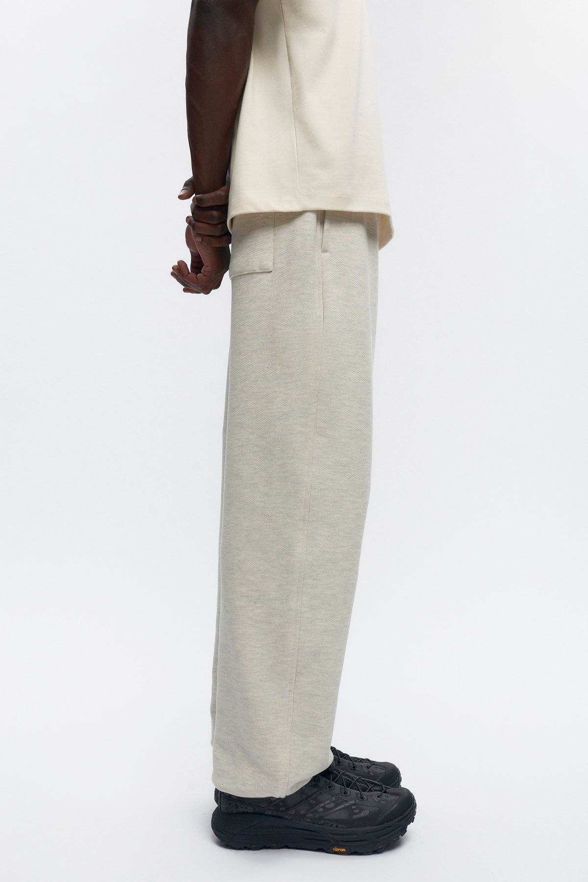 Pantalon de jogging en éponge pour hommes en avoine chiné
