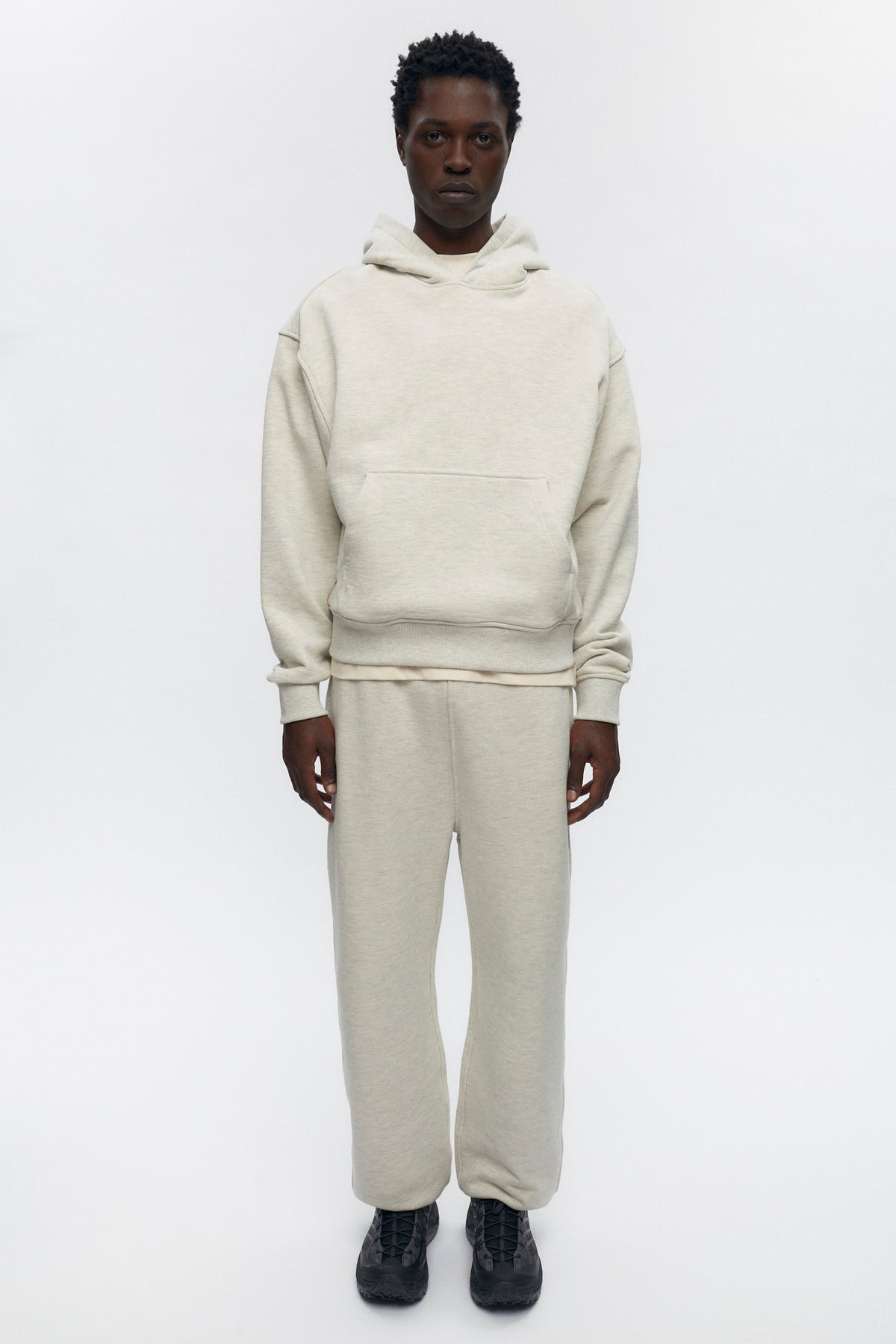 Pantalon de jogging en éponge pour hommes en avoine chiné
