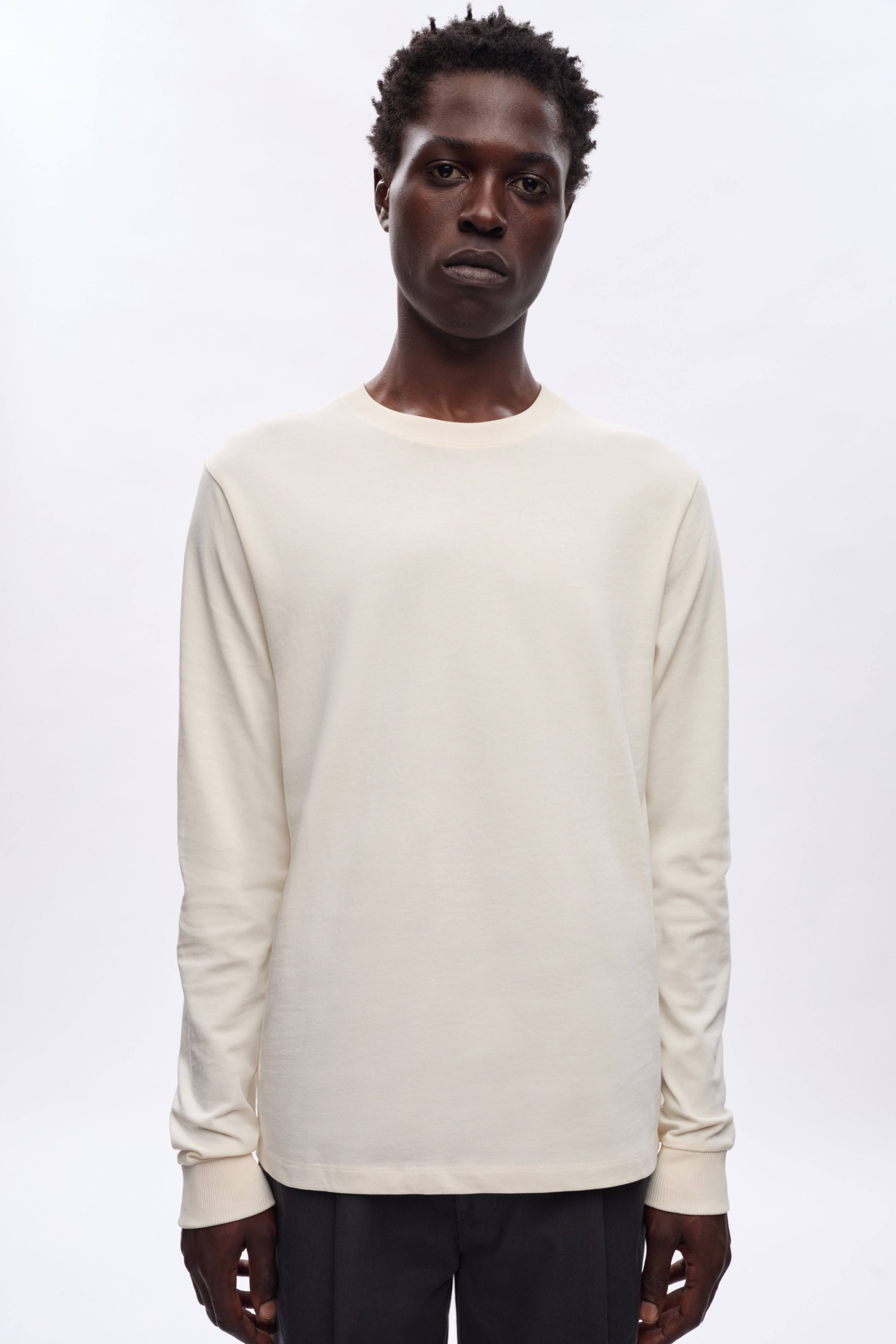 T-shirt à manches longues d'épaisseur moyenne pour hommes en naturel