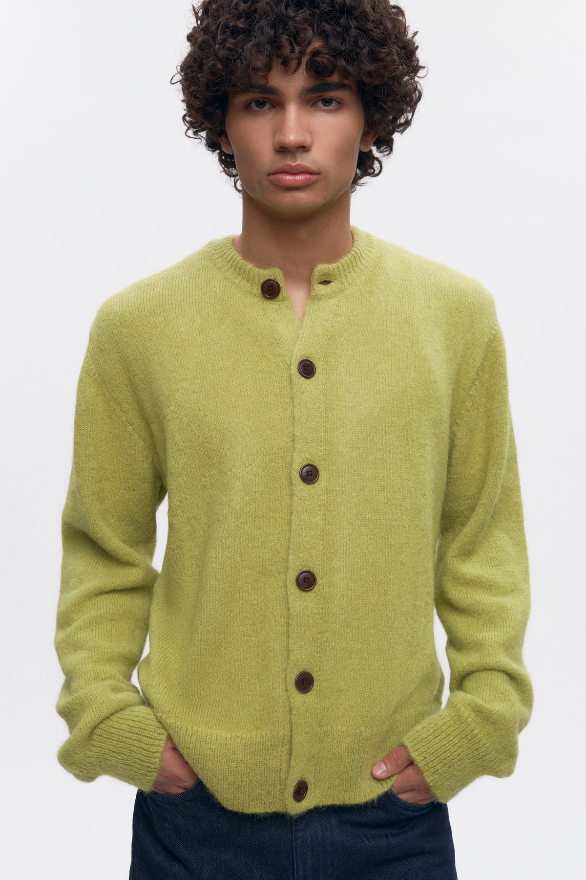 Cardigan Noor Fuzzy pour homme en hazel