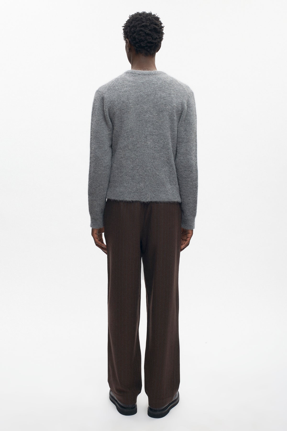 Men's Noor Fuzzy Cardigan in Medium Grey