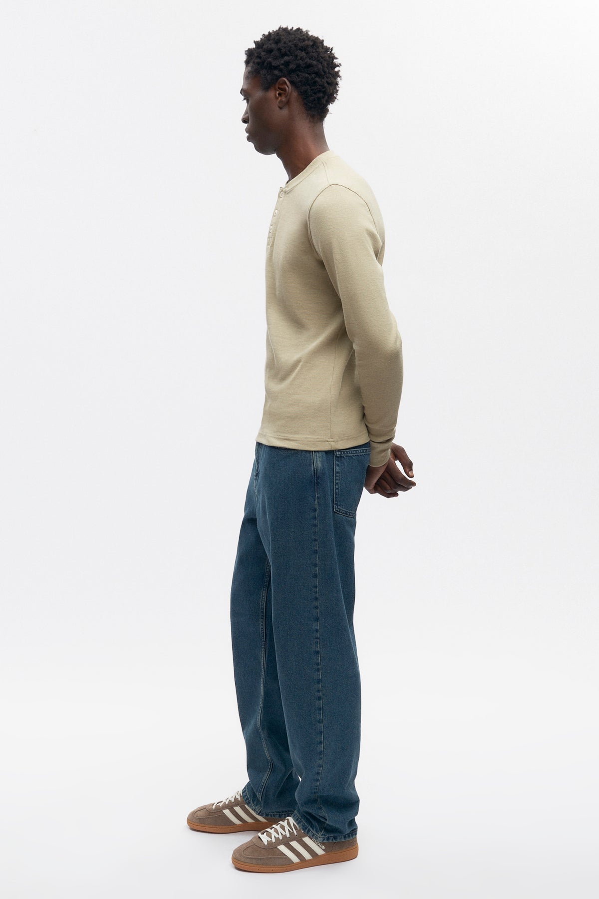 Men's Rib Henley in Desert