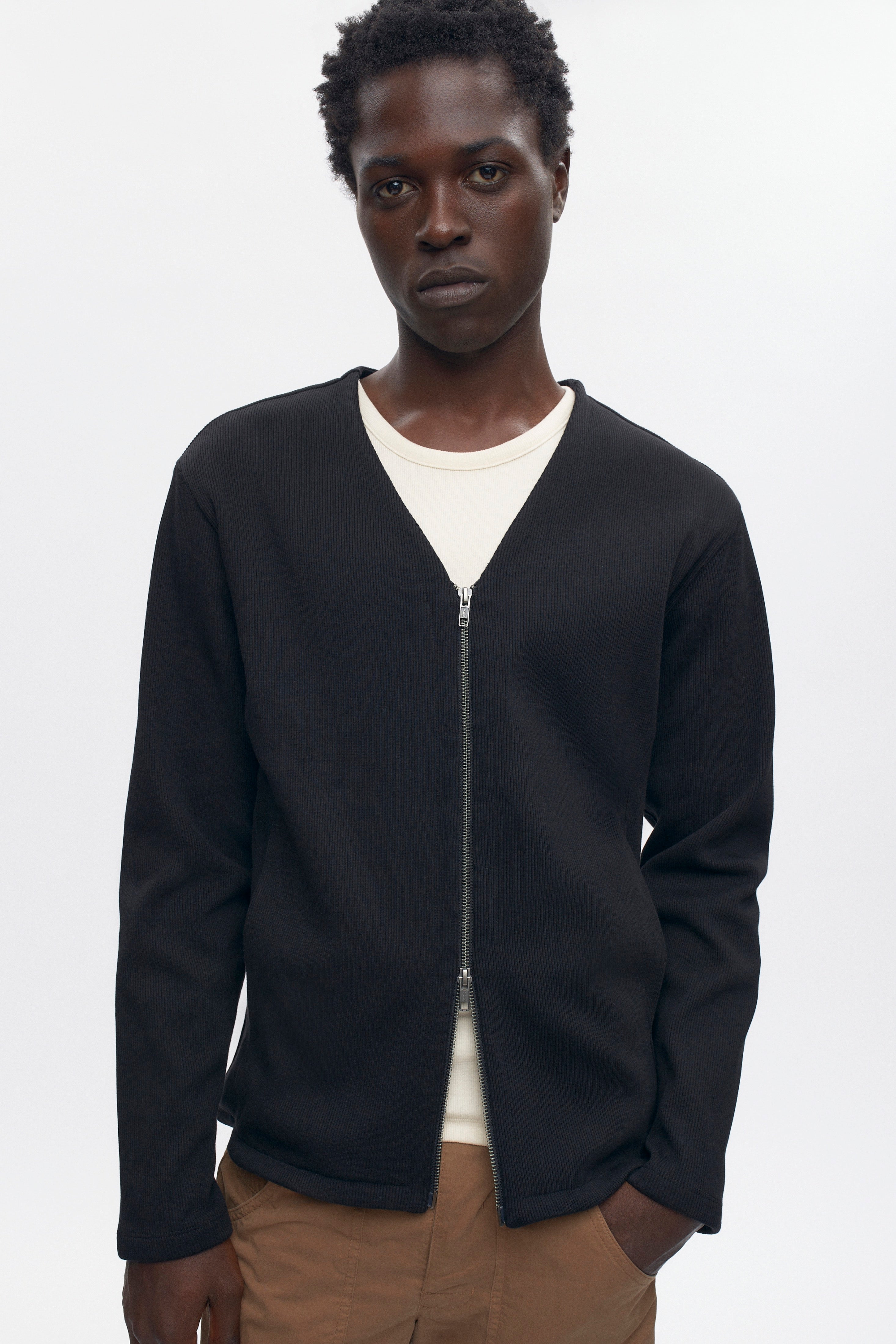 T-shirt à manches longues Thebes pour homme en noir