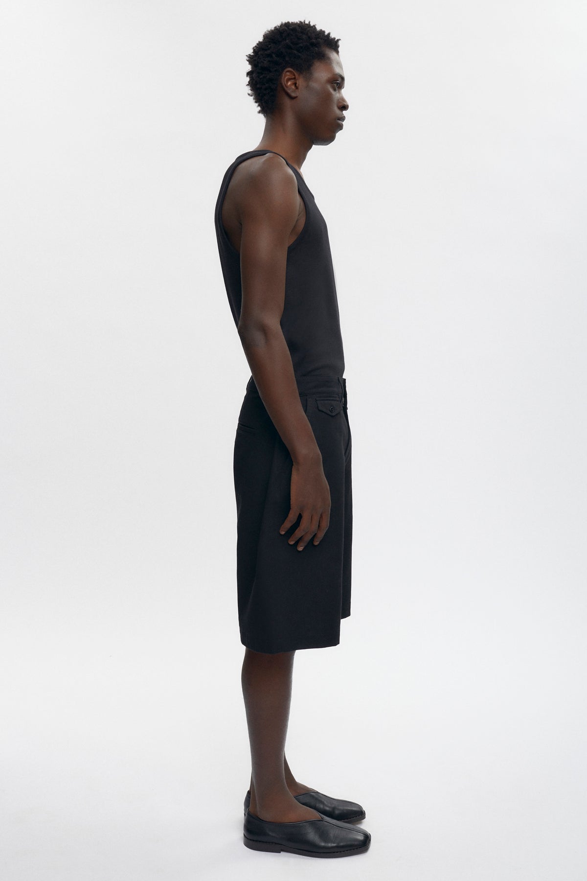 Twill Bermuda Shorts in Black