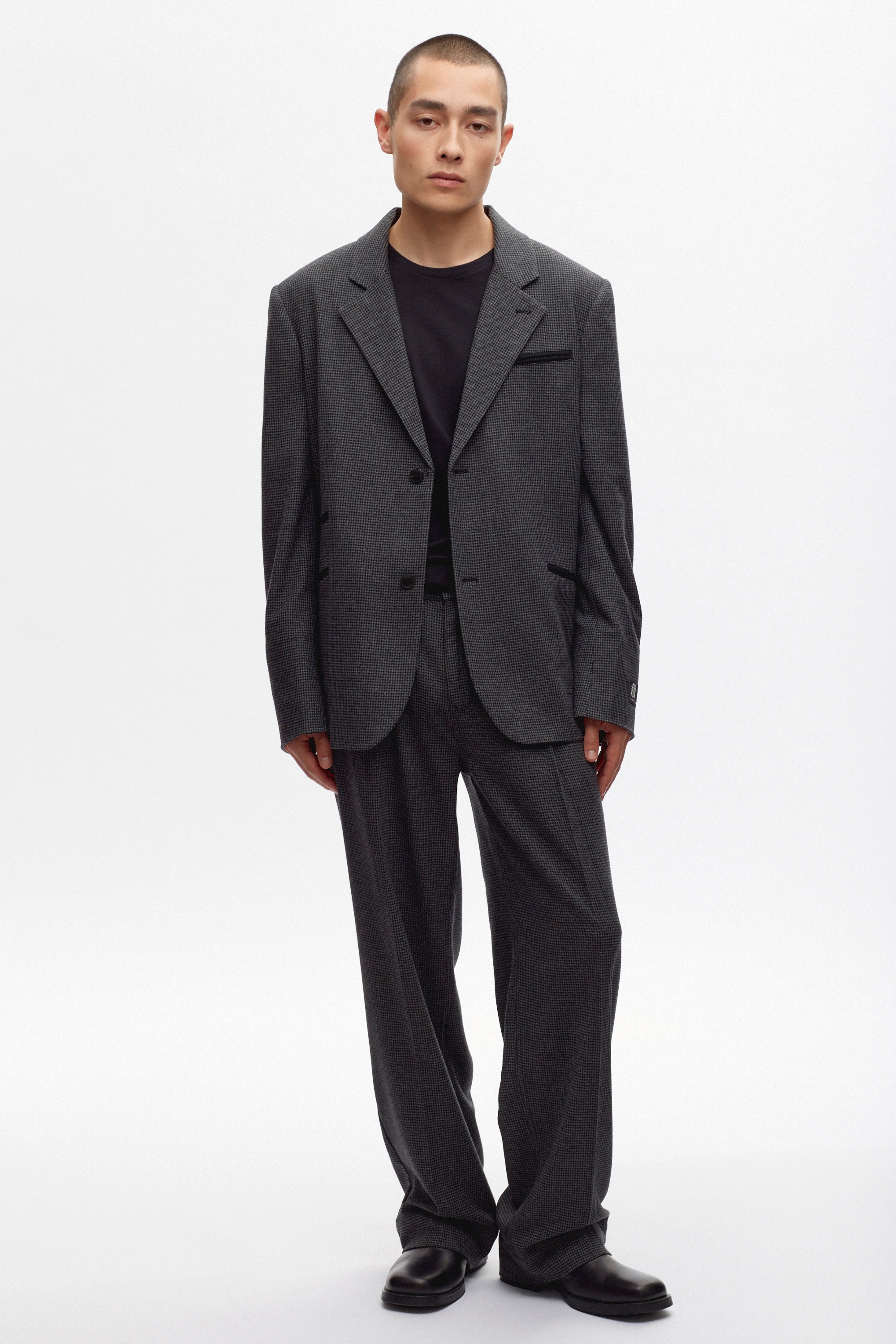 Wool Laureate Jacket in Charcoal Houndstooth