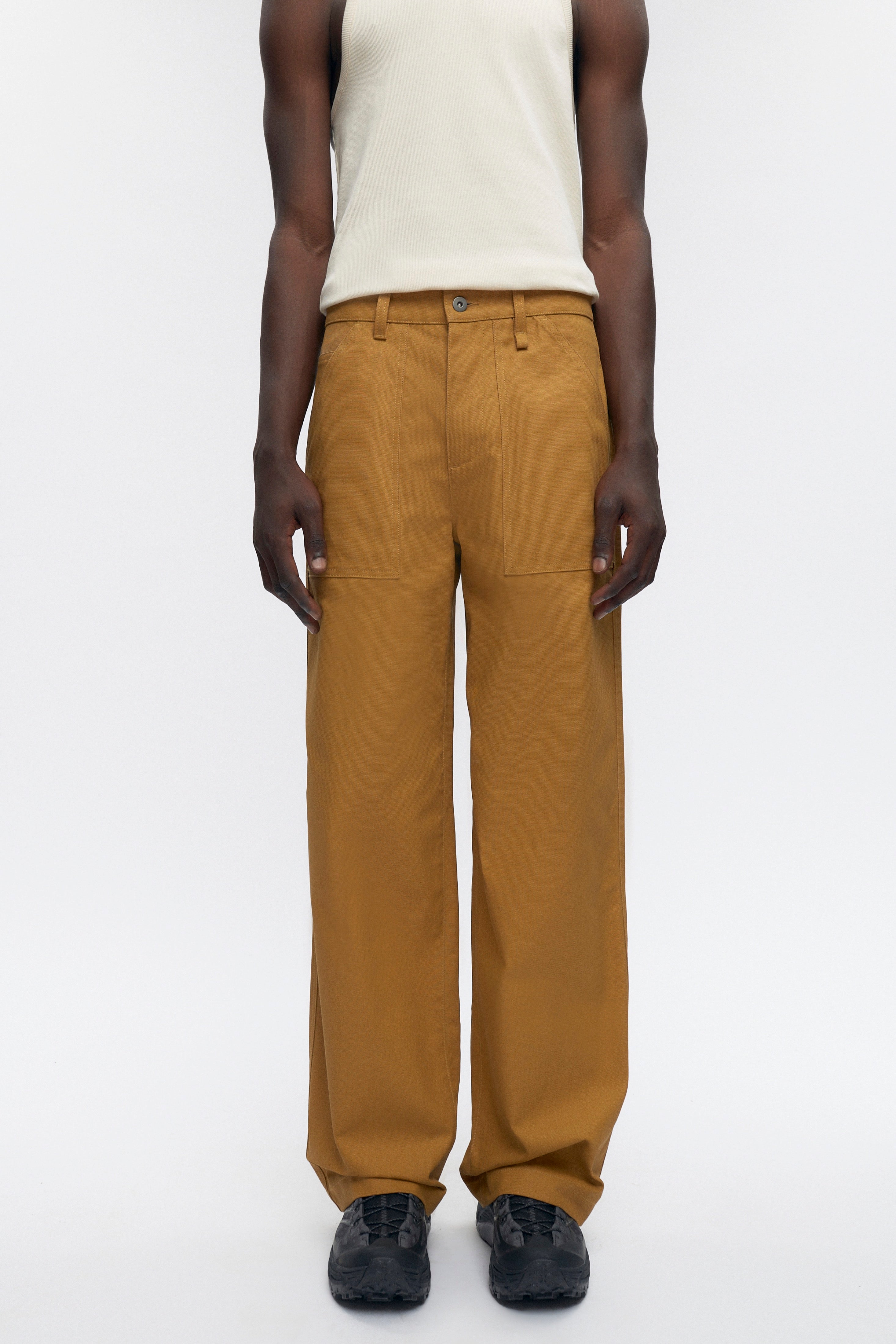 Pantalon de travail pour homme en camel foncé