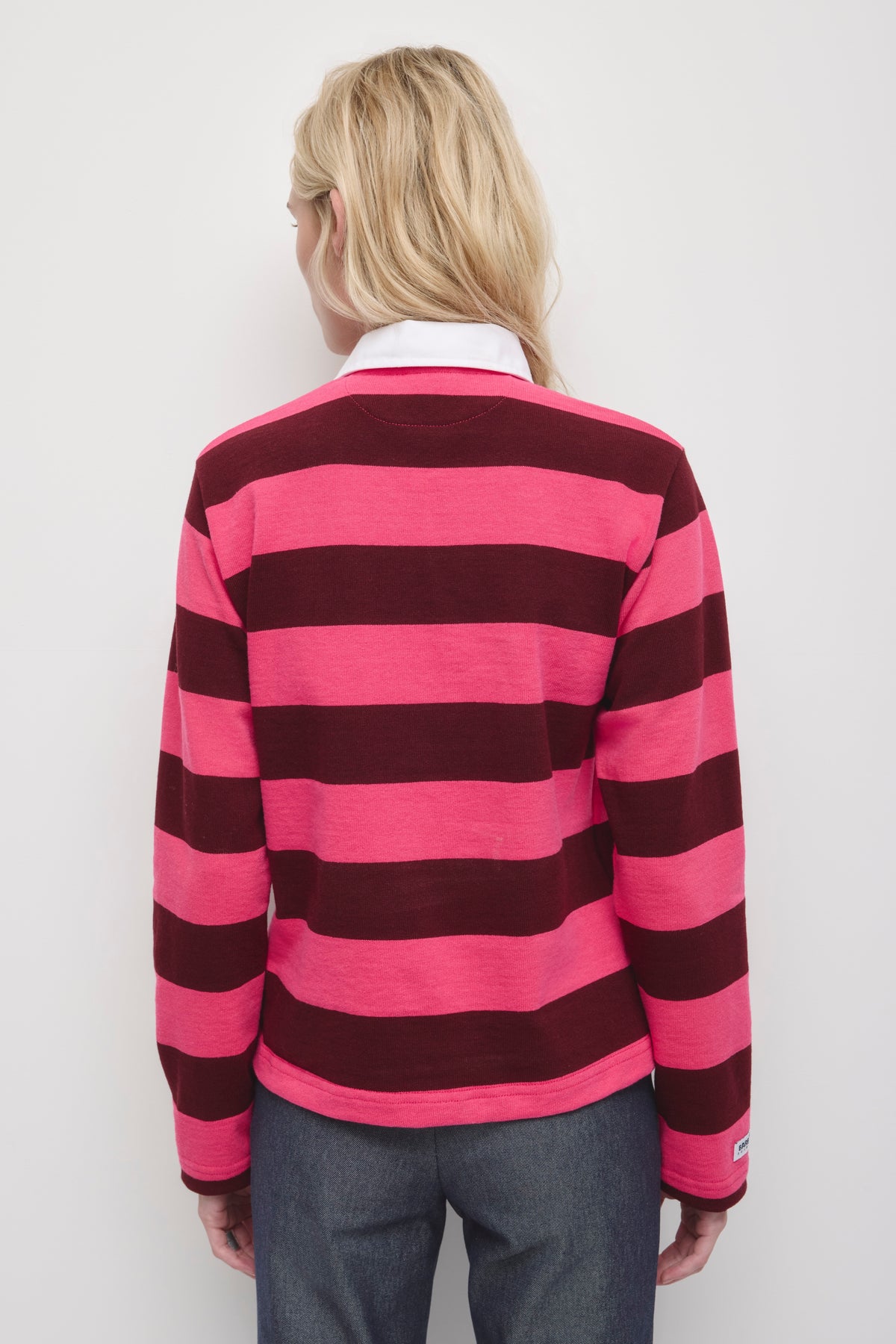 Shrunken Rugby Shirt in Rose/Harvard