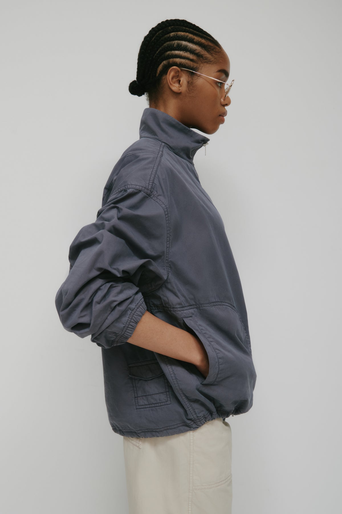 Veste à col montant Tefnut pour homme en lavande cendrée