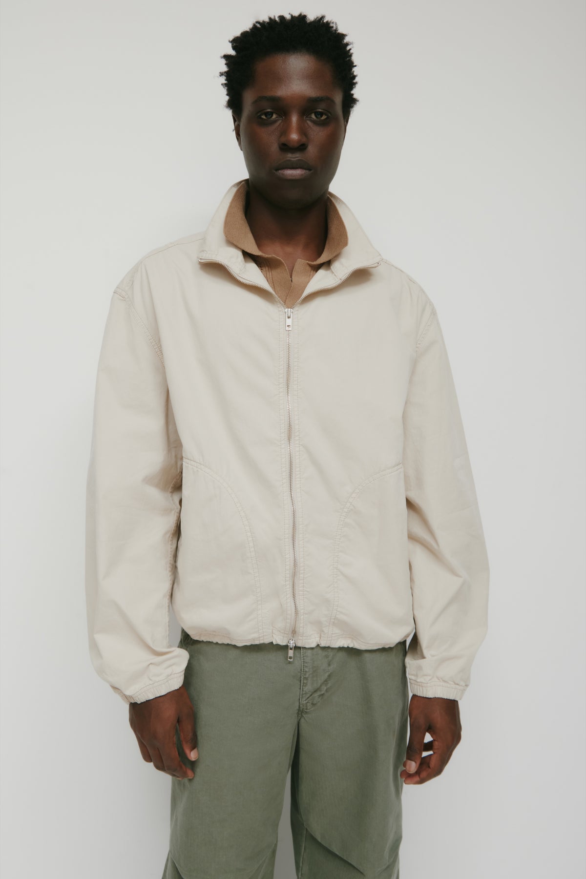 Men's Tefnut Stand Collar Jacket in Stone