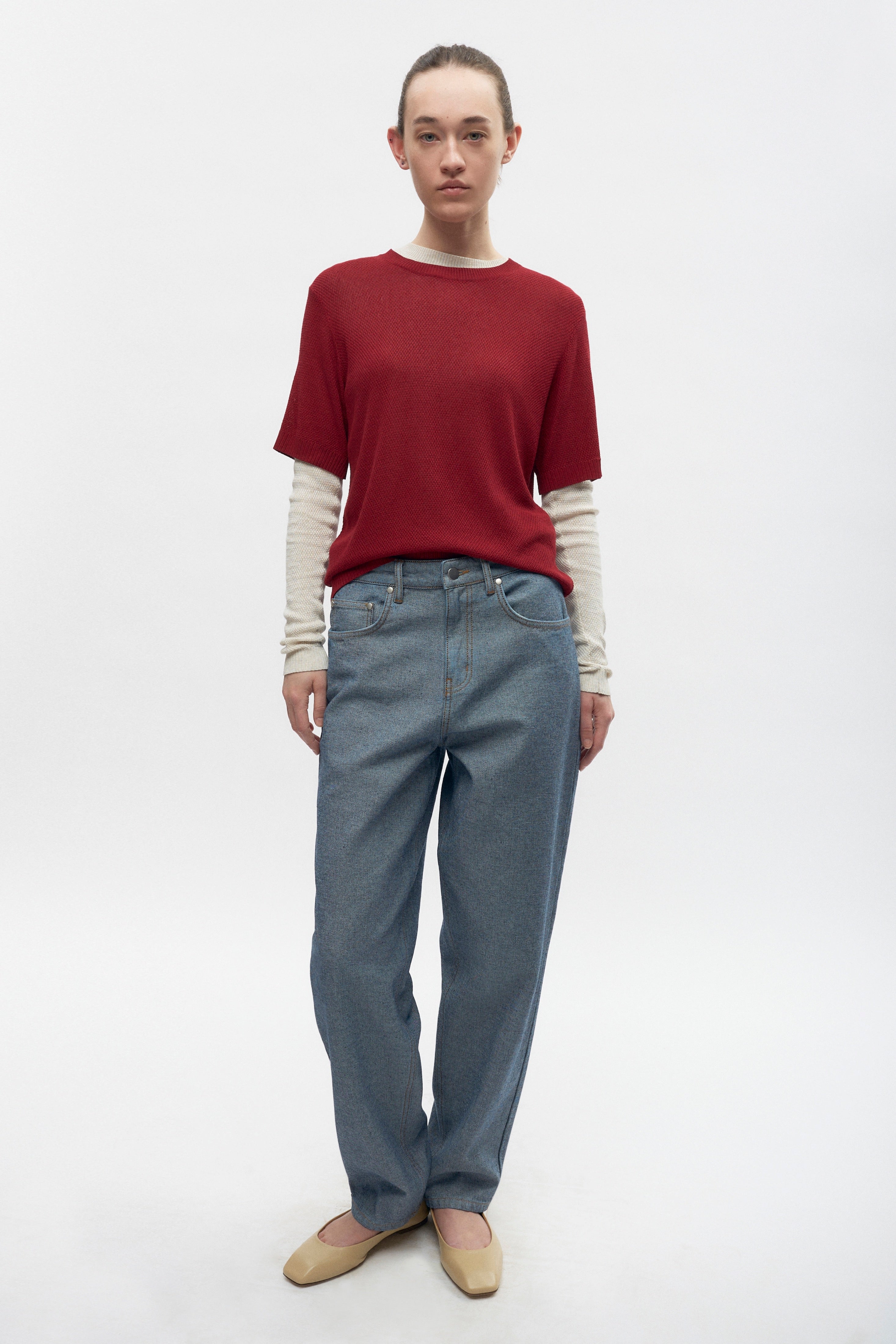 Jean Antifit en denim envers