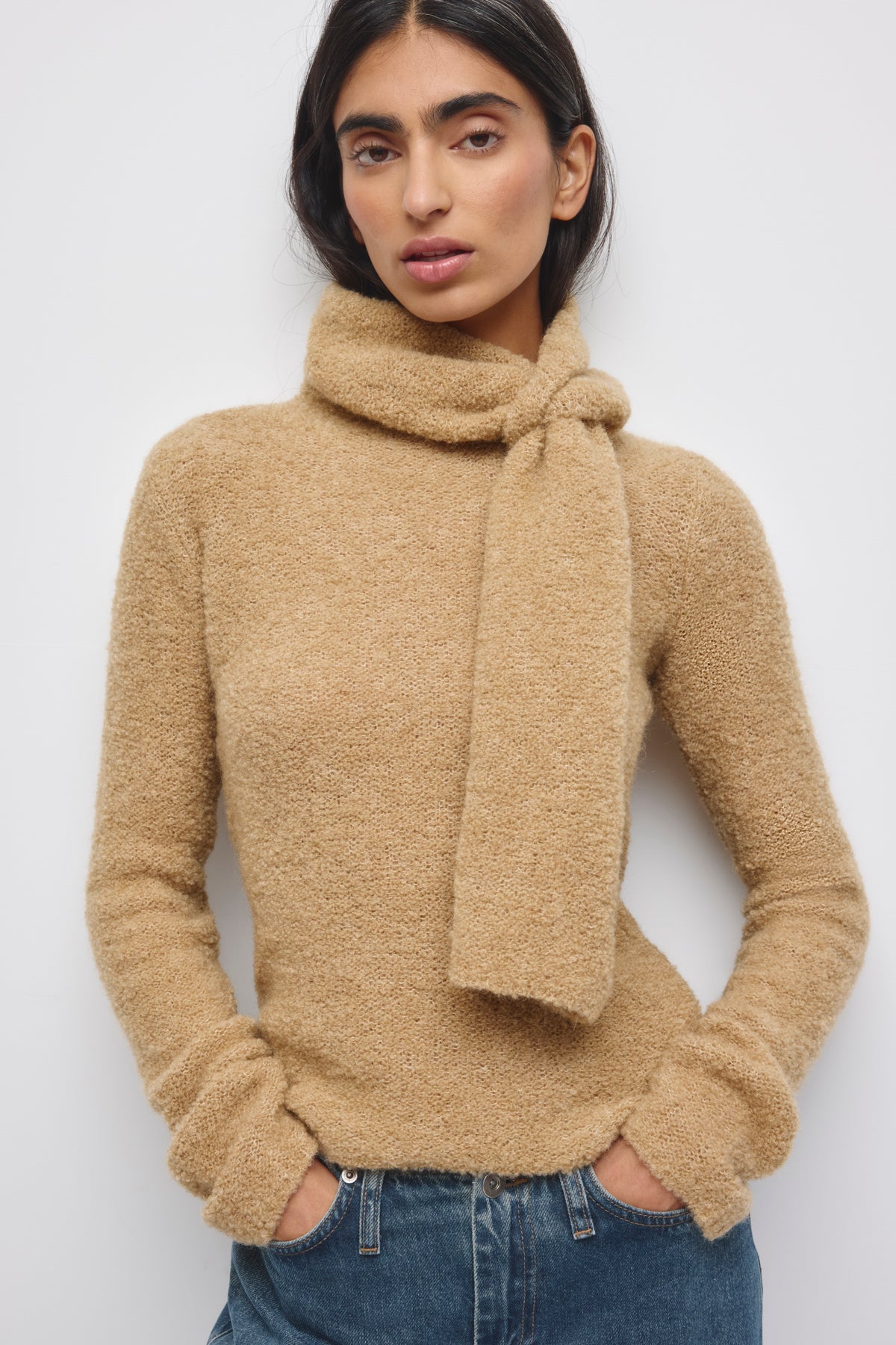 Women's Aliya Cape Sweater in Taupe Mix