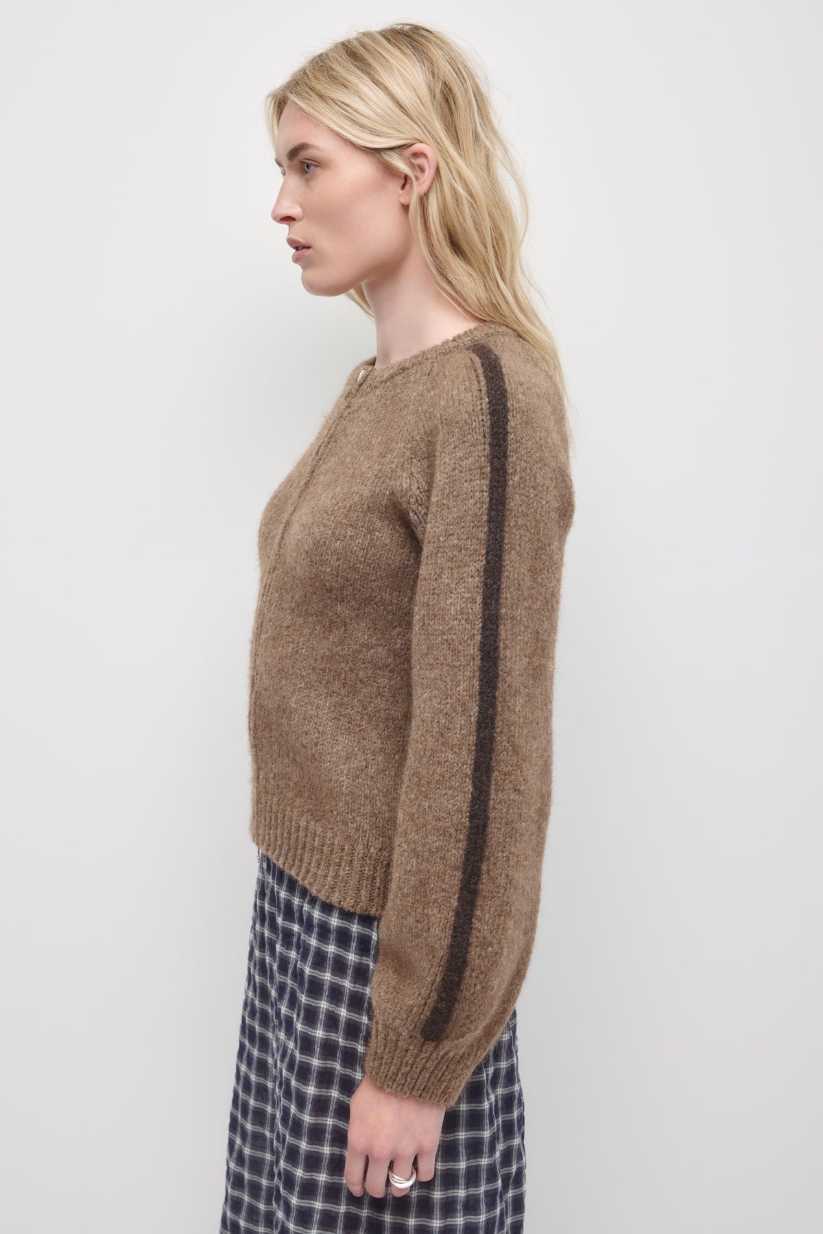 Women's Ali Zip Sweater in Dark Taupe/Brown