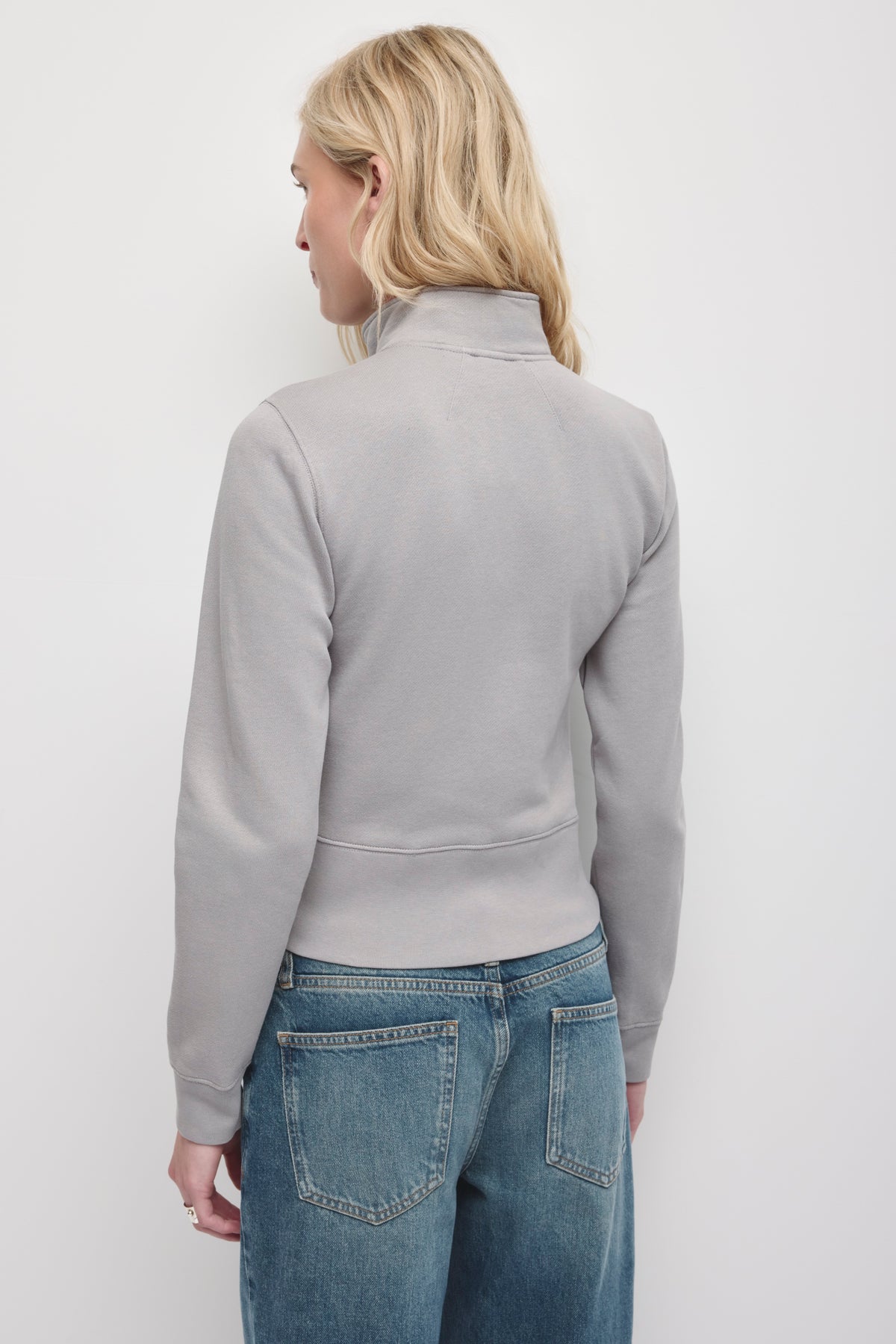 Women's Asymmetric Track Jacket in Gypsum