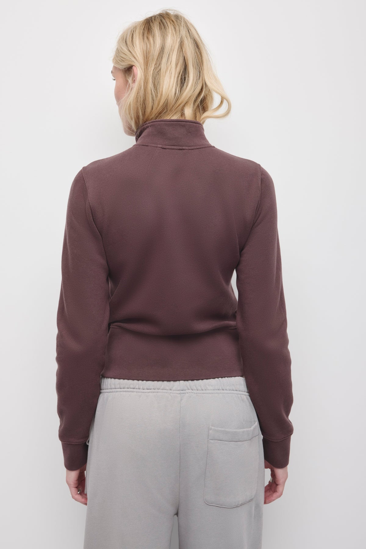Women's Asymmetric Track Jacket in Raisin