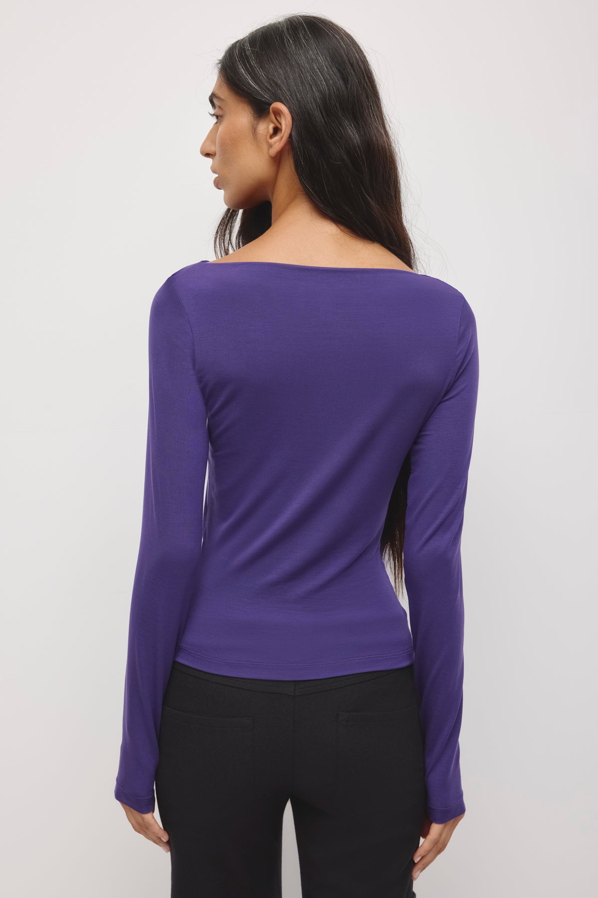 Haut à manches longues Basima pour femme en violet profond