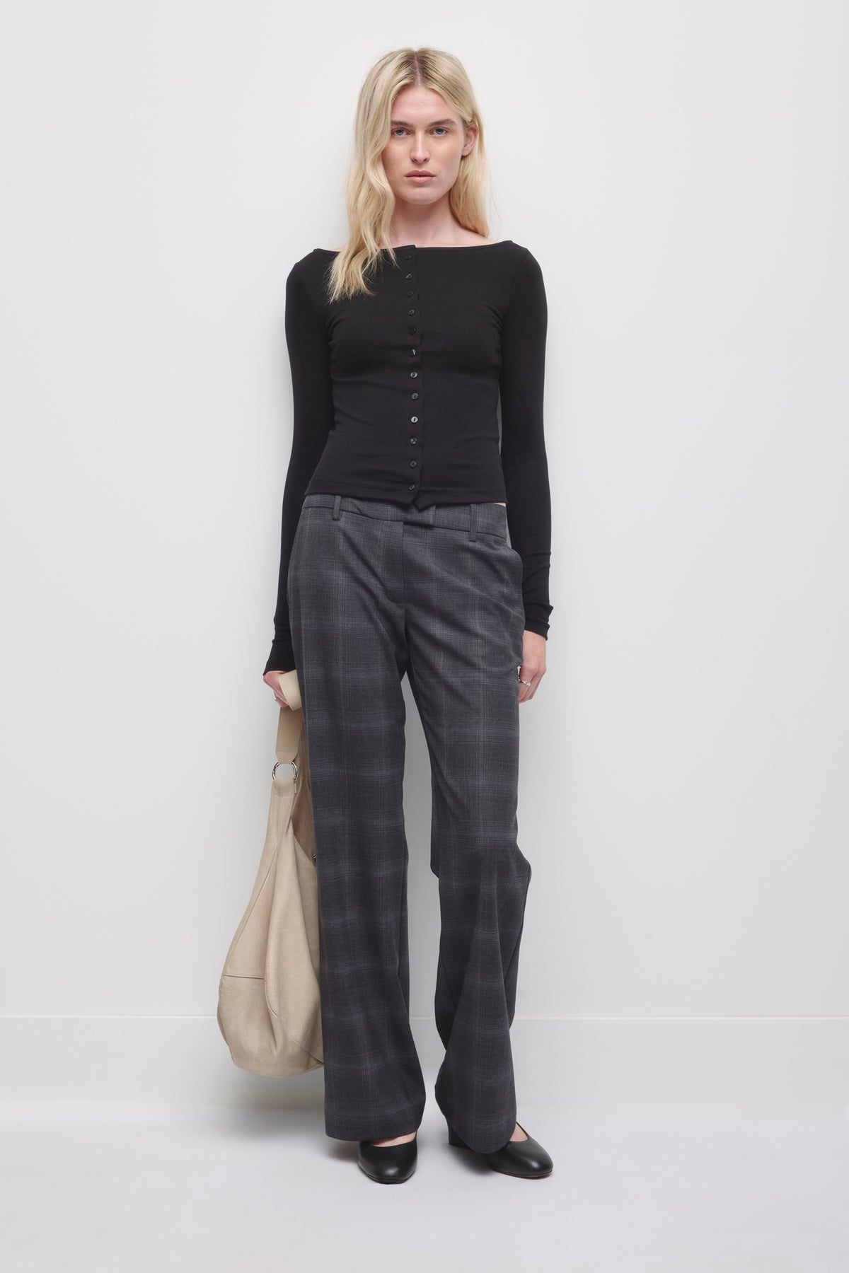 Women's Boatneck Cardigan in Black